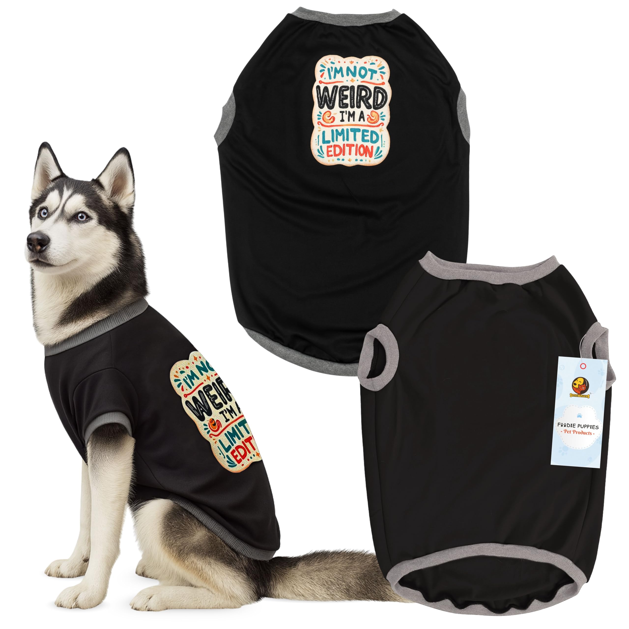 Foodie Puppies Dog Warm Sweater Jacket - (Red, Printed T-Shirt, 26 Inch) For Large Dogs | Soft, Lightweight Pet Apparel With Sty