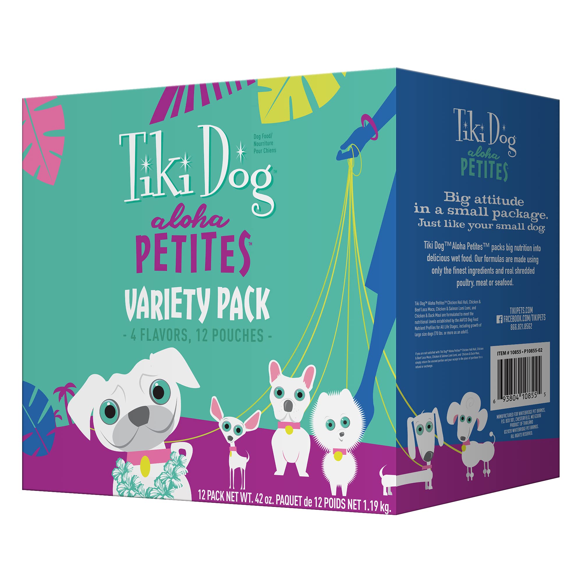 Tiki Dog Aloha Petites, Variety Pack, Nutrient Dense High Quality Meat, Wet Dog Food For Small Breed Dogs and All Life Stages, 3