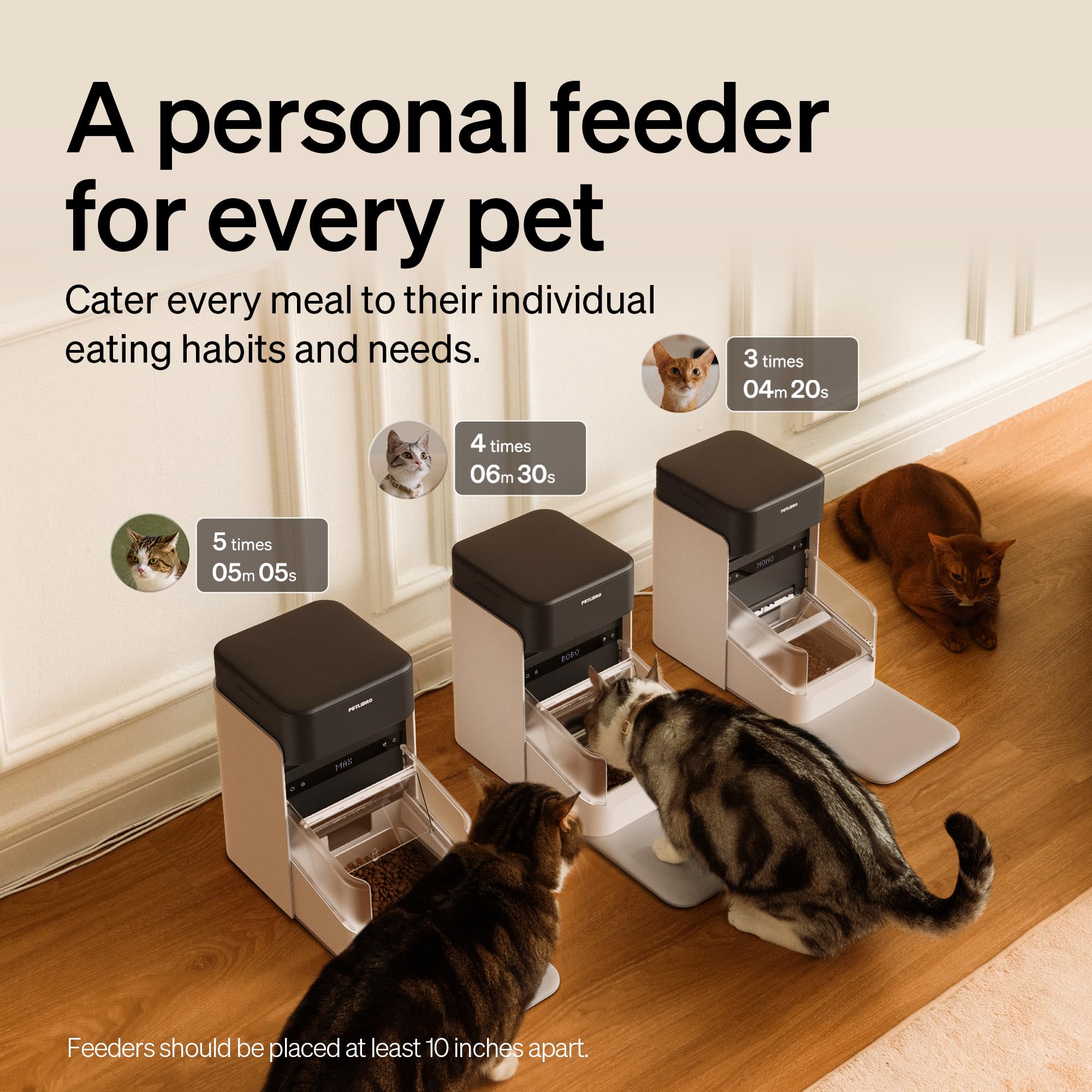 PETLIBRO RFID Automatic Cat Feeder, Collar Sensor-Activated Personalized Meals, Cats Recognition & Diet Tracking for Multi-Pet H
