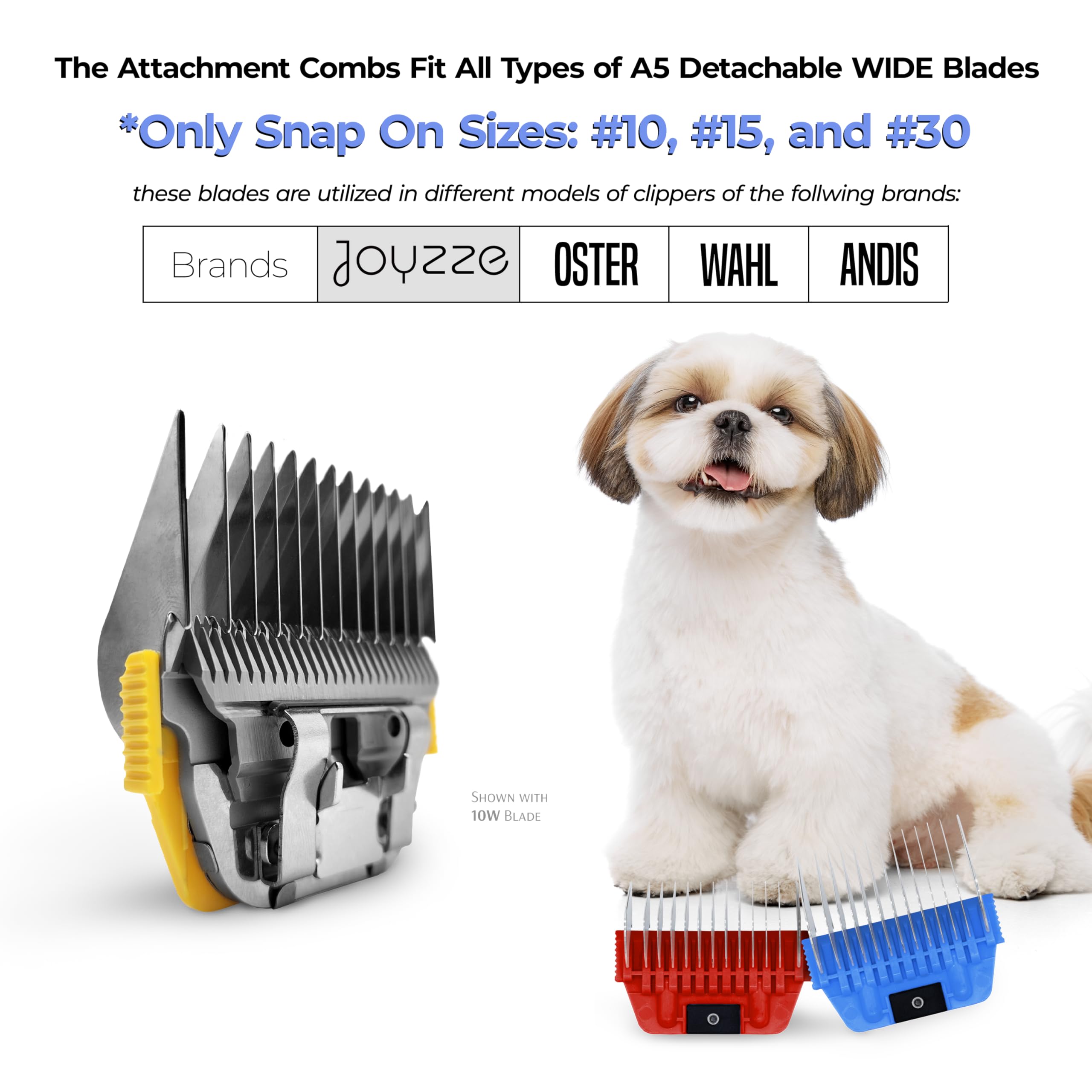 Joyzze A Series Wide Metal Comb For Smooth Coat, Professional Dog Grooming Blades, Durable And Precise, Compatible With A Series
