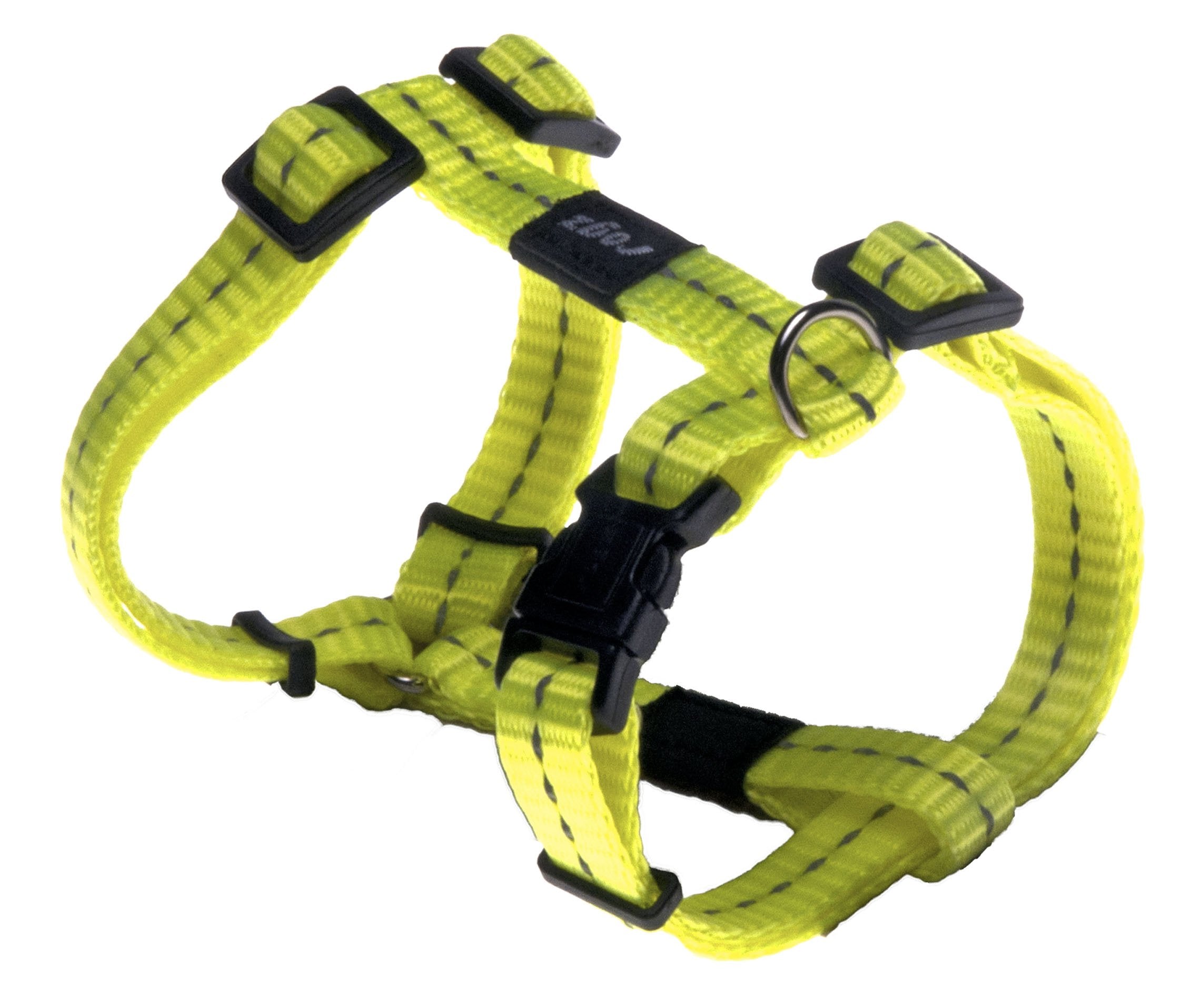 Reflective Adjustable H Harness for Small Dogs; matching collar and leash available, Yellow