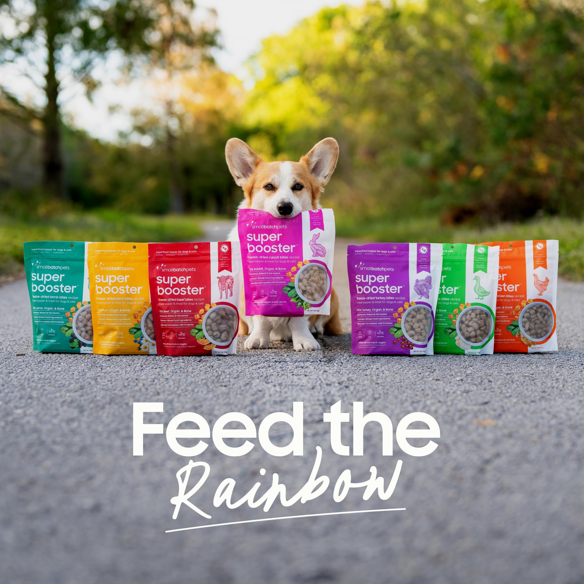 smallbatch Pets Freeze-Dried Super Booster Turkey Bites for Dogs & Cats, 7 oz, Made in The USA, Organic Produce, Humanely Source