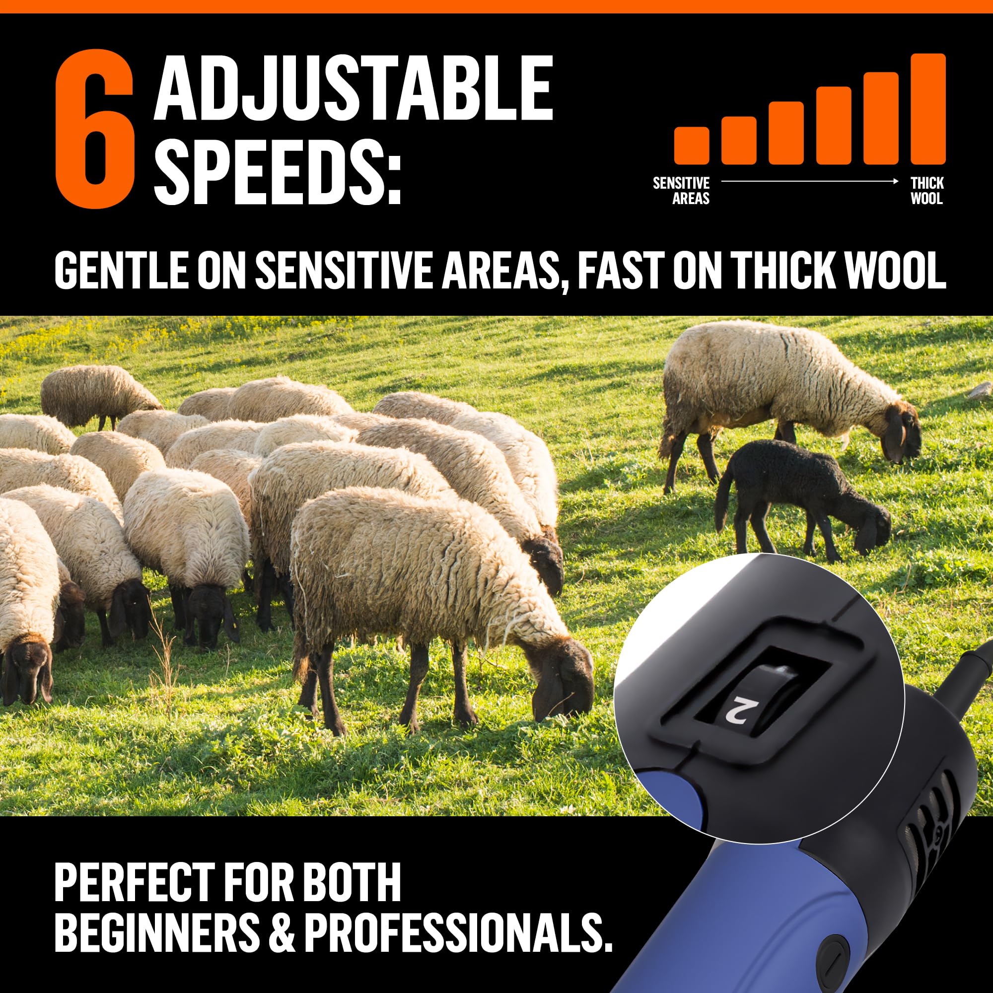 Sheep Shears Heavy Duty - Professional Electric Clippers Farm Livestock - Shearing Machine Hair Cutting Kit For Grooming (2 Blades Included)