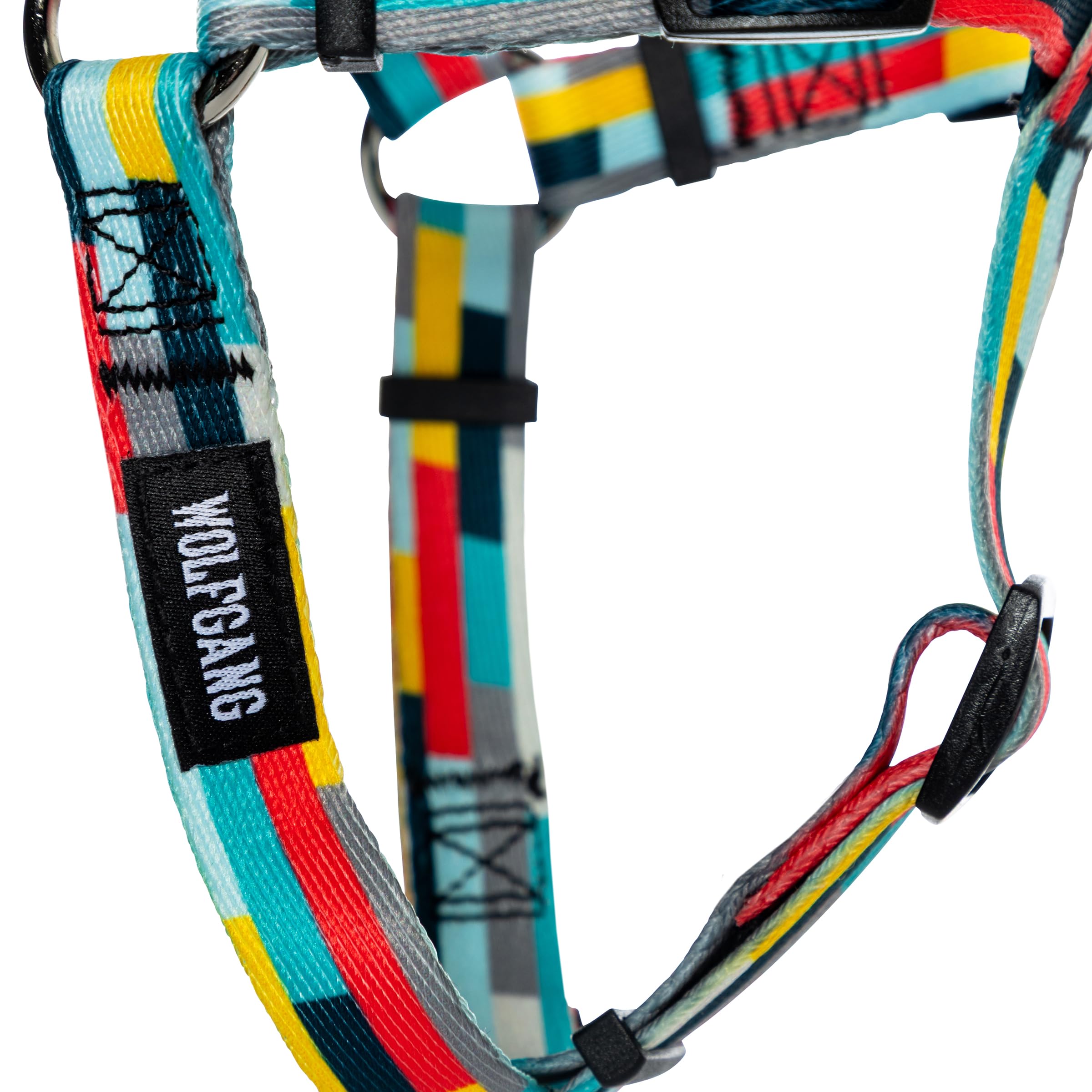 Wolfgang Heavy Duty Adjustable Dog Harness, Pull-Tested for Walking & Training, Mixtape Print, Small