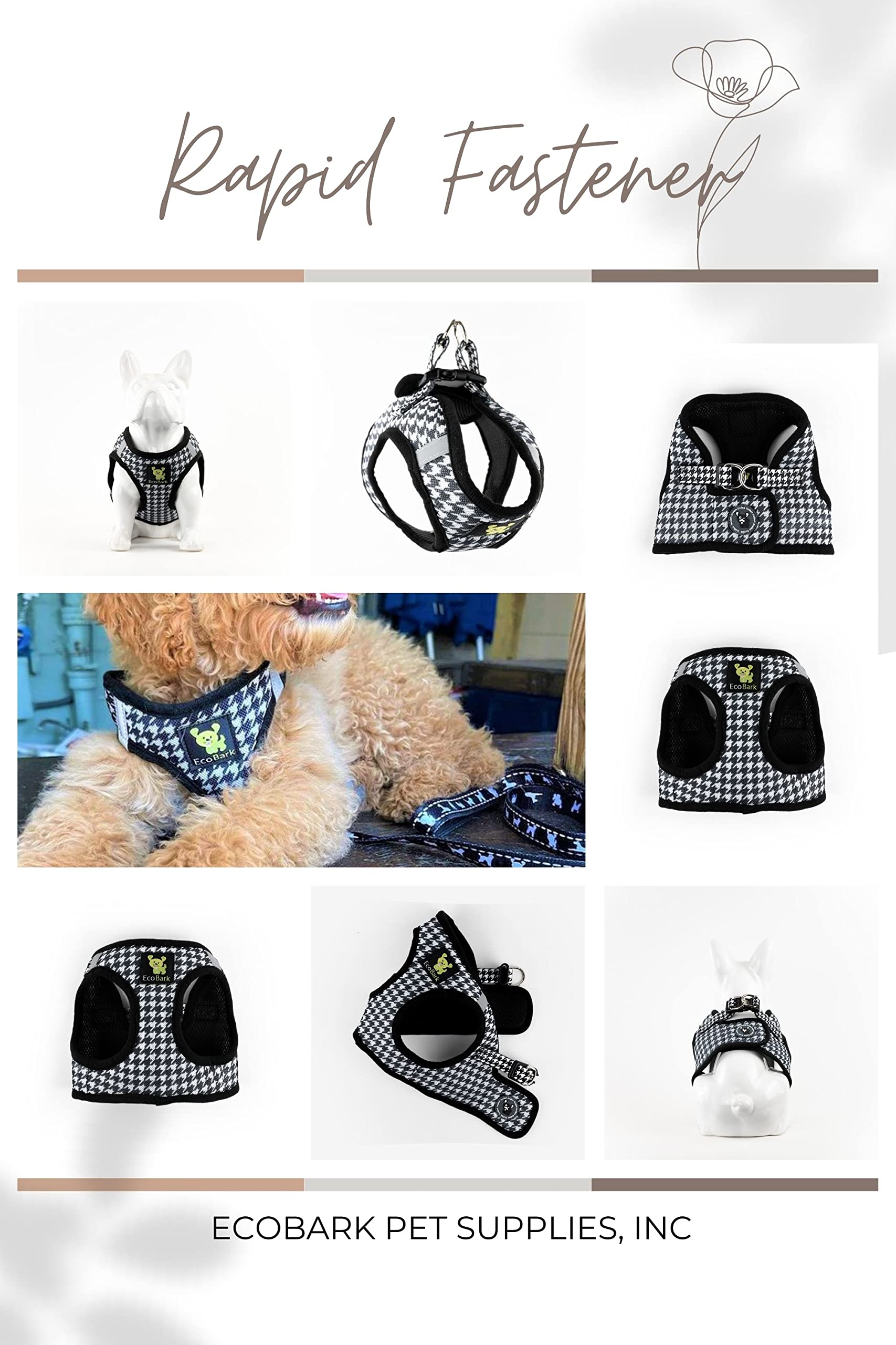 EcoBark Step in Dog Harness - Teacup Dog Harnesses for XXS, XS, and Small Dogs - Soft Mini Body Halter - Puppy to Senior Dogs -