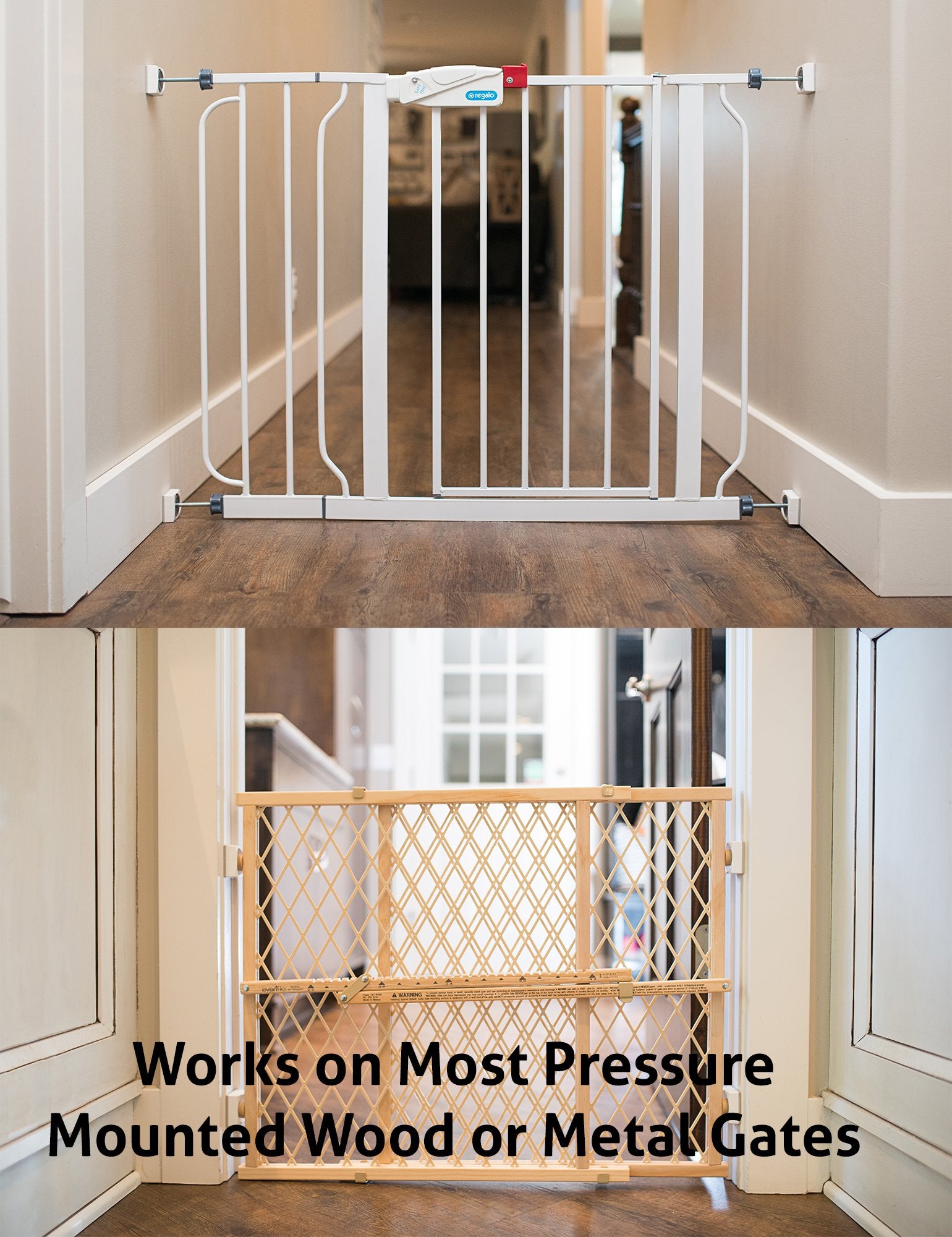 Wall Nanny Mini Baby Gate Wall Protector - 4 Pack, White, Pressure Mounted, Protects Walls & Doorways, Ideal for Pets & Kids, Made in USA