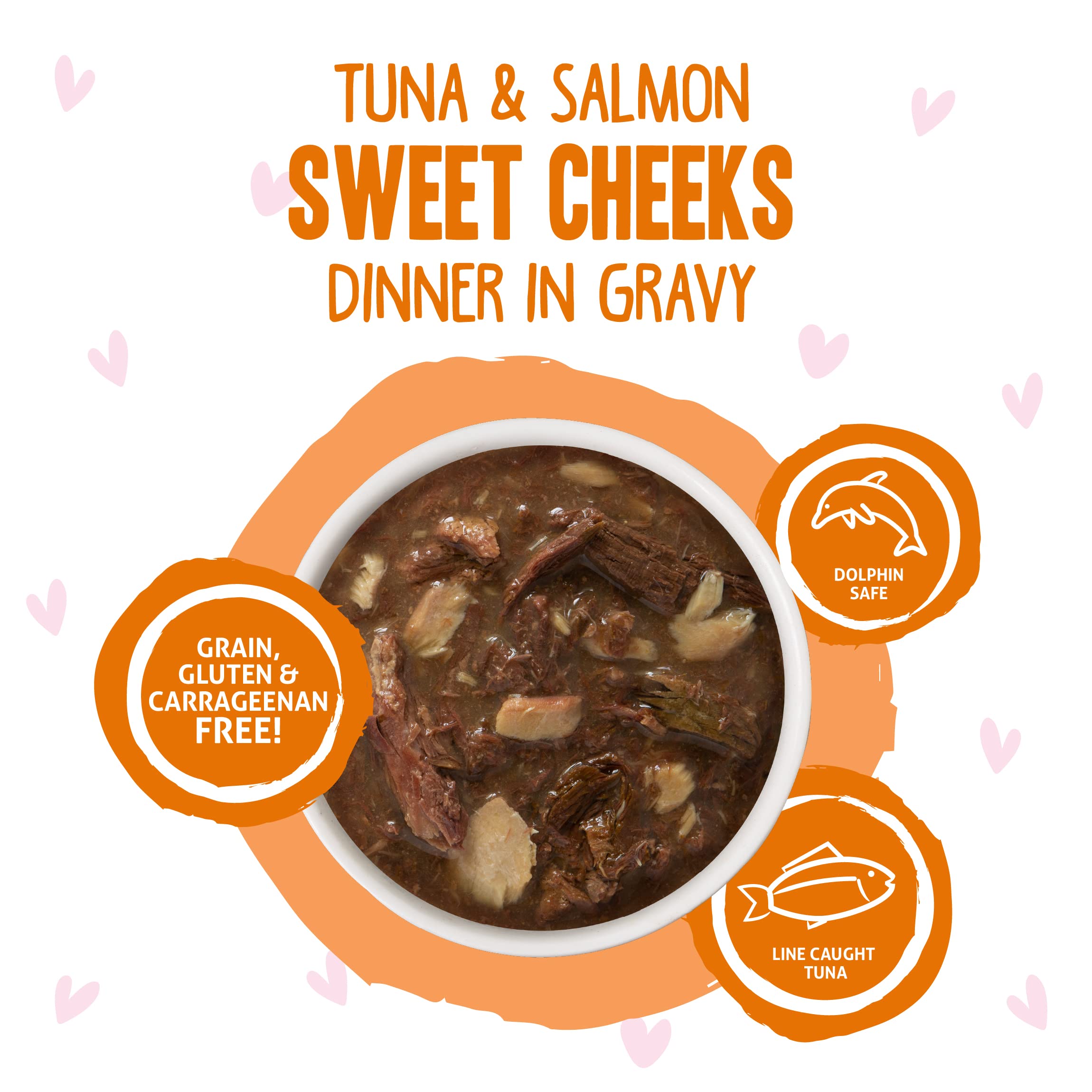 Weruva B.F.F. OMG - Best Feline Friend Oh My Gravy!, Tuna & Salmon Sweet Cheeks with Tuna & Salmon in Gravy Cat Food, 3oz Pouch