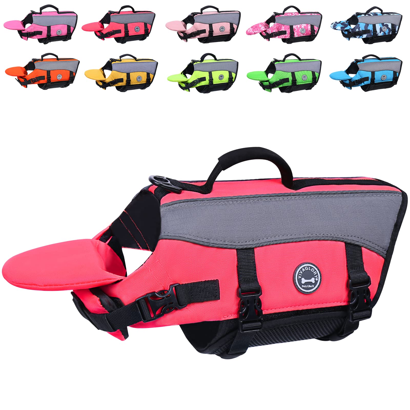 Vivaglory Dog Life Jacket With Removable Front Float, Life Vest With Reflective Trims & Extra Padding For Swimming & Boating, Br