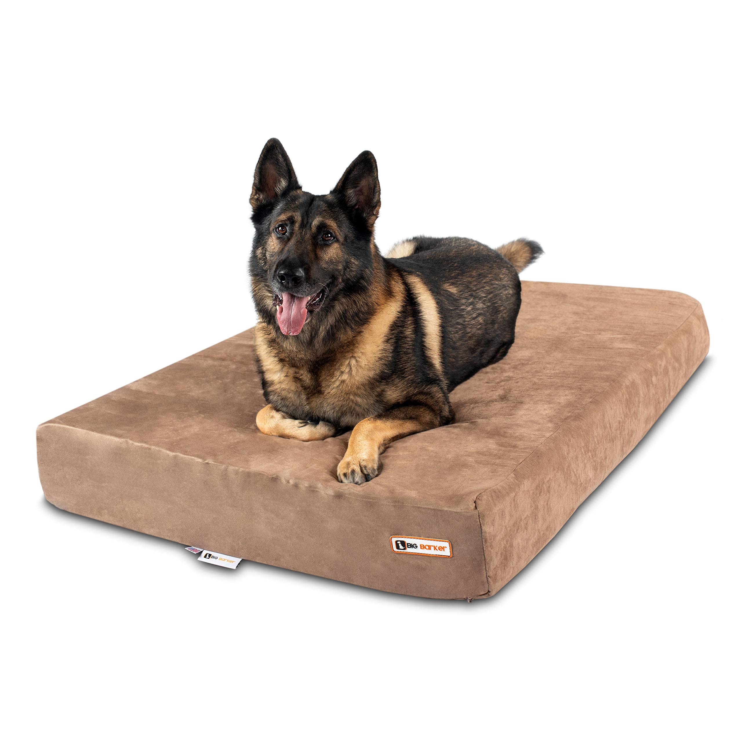 Barker Beds Sleek Extra Large Dog Bed (Xl, Khaki) - 7 Thick Soft & Comfortable Orthopedic Cushion - Xl Dog Bed - Durable & Was