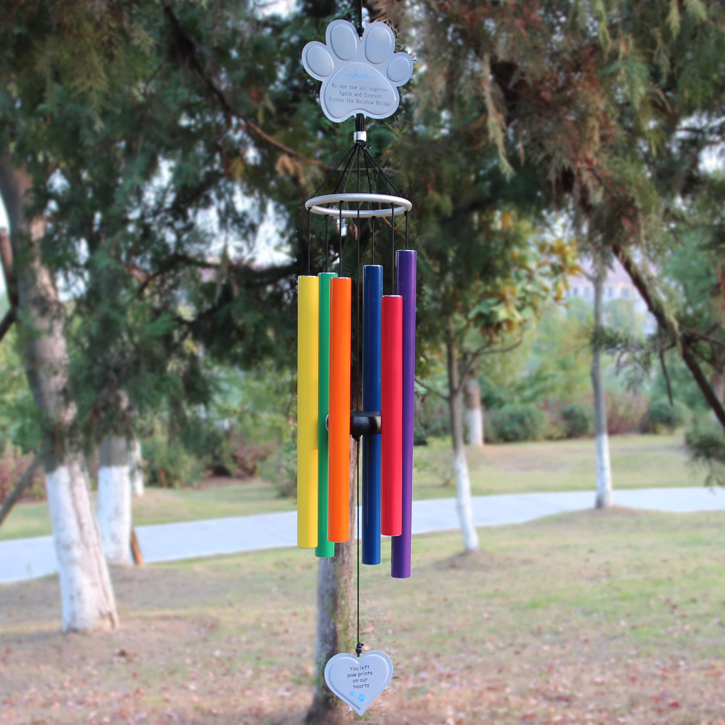 Pet Memorial Wind Chimes Rainbow Bridge,36 Inch Rainbow Bridge Pet Remembrance Wind Chimes For Loss Of Dog Cat,Pet Memorial Wind