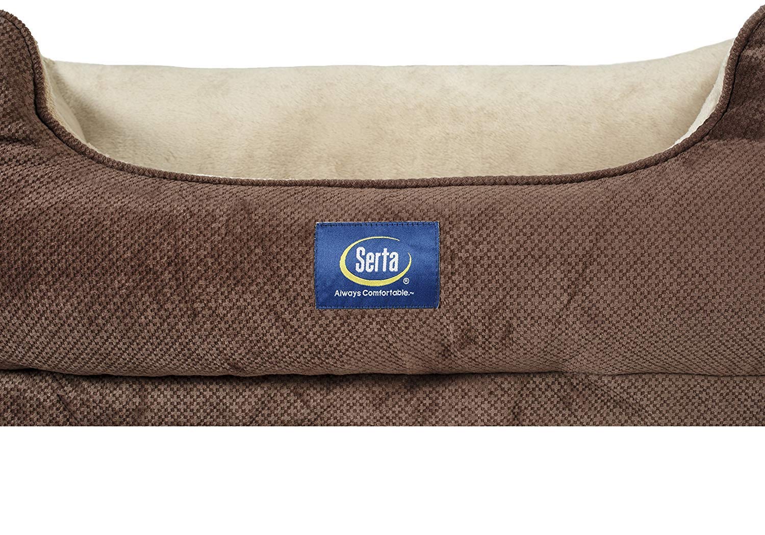 Serta Ortho Cuddler Pet Bed, Mocha - 24"x13.5"x14.5", Ortho Foam Comfort for Dogs and Cats