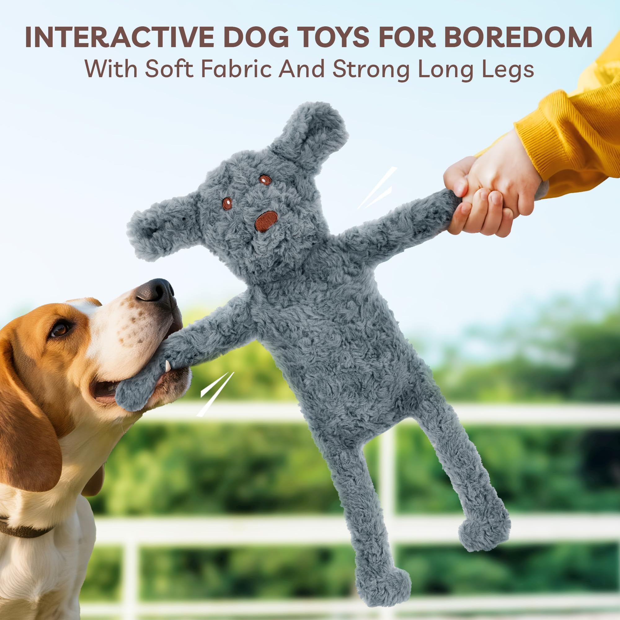 SHARLOVY No Stuffing Dog Toys 5 Pack, Crinkle Interactive Dogs Toy for Boredom, Puppy Toys for Teething to Keep Them Busy, Cute