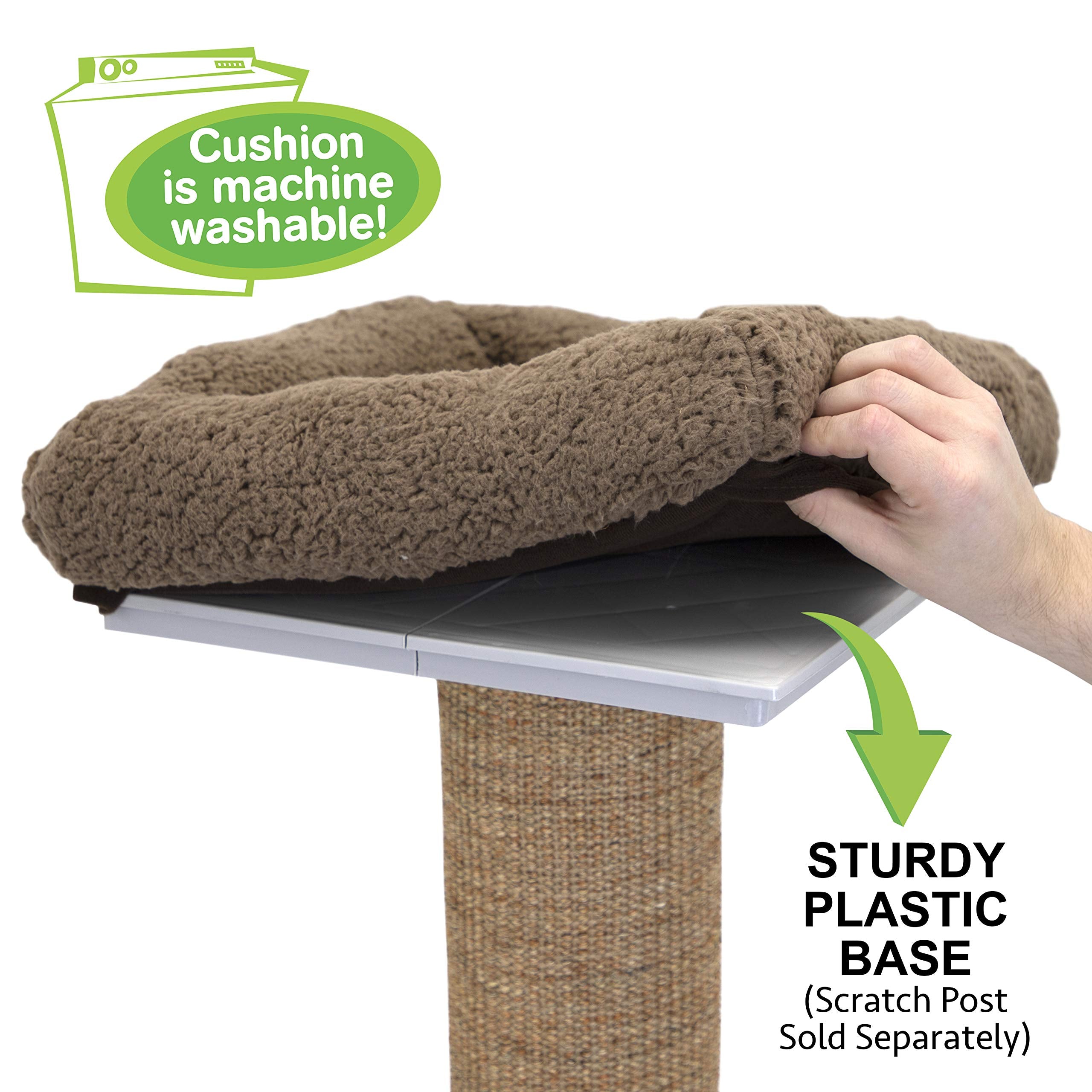 Kitty City Cat Scratchers with Cushion, 15x15x4 Inches, Brown, Polyester, Model CM-10092