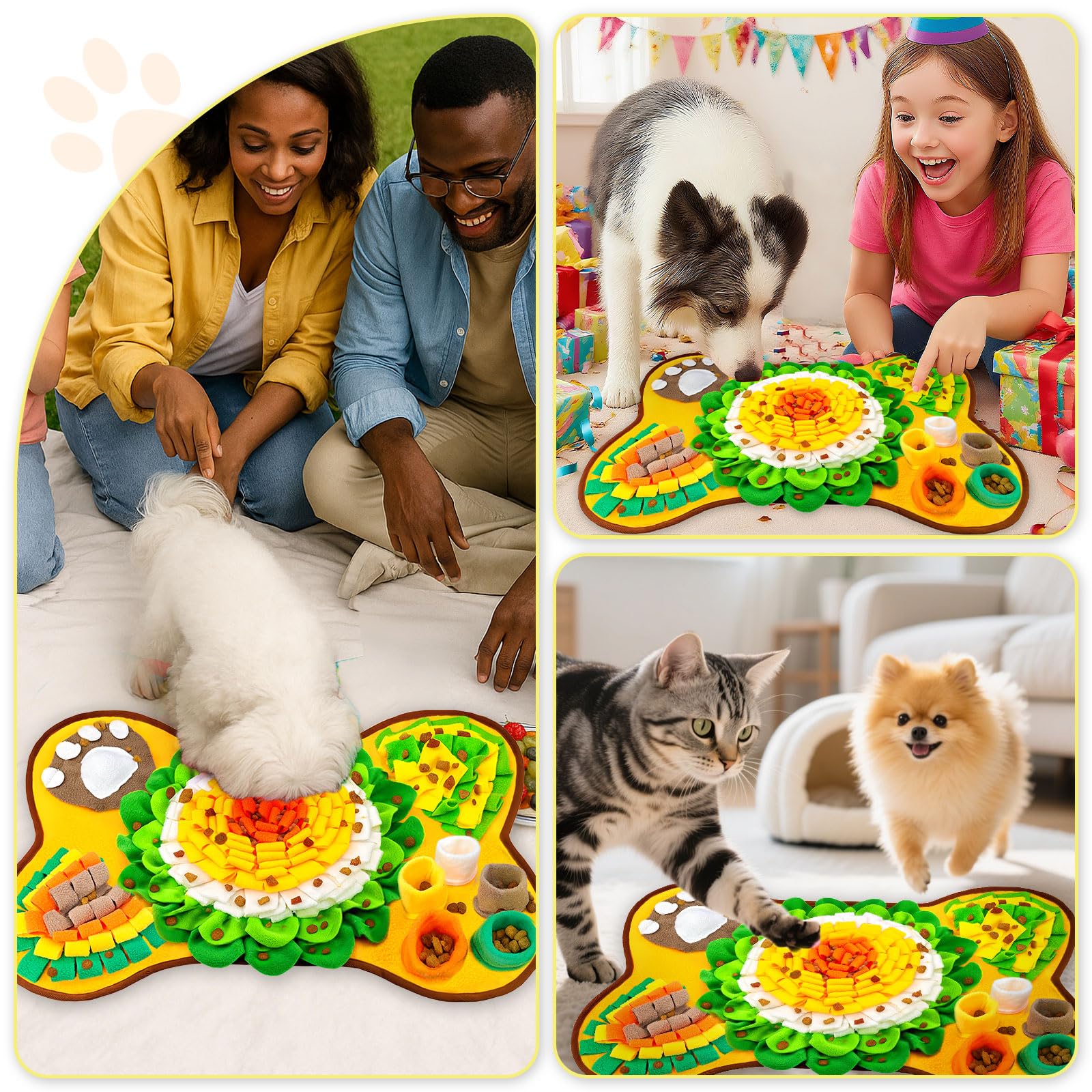 UETZLTB Snuffle Mat for Dogs 24x17, Interactive Dog Enrichment Puzzle Toys to Keep Busy for Puppy Small Medium Dogs Cats, Cognit
