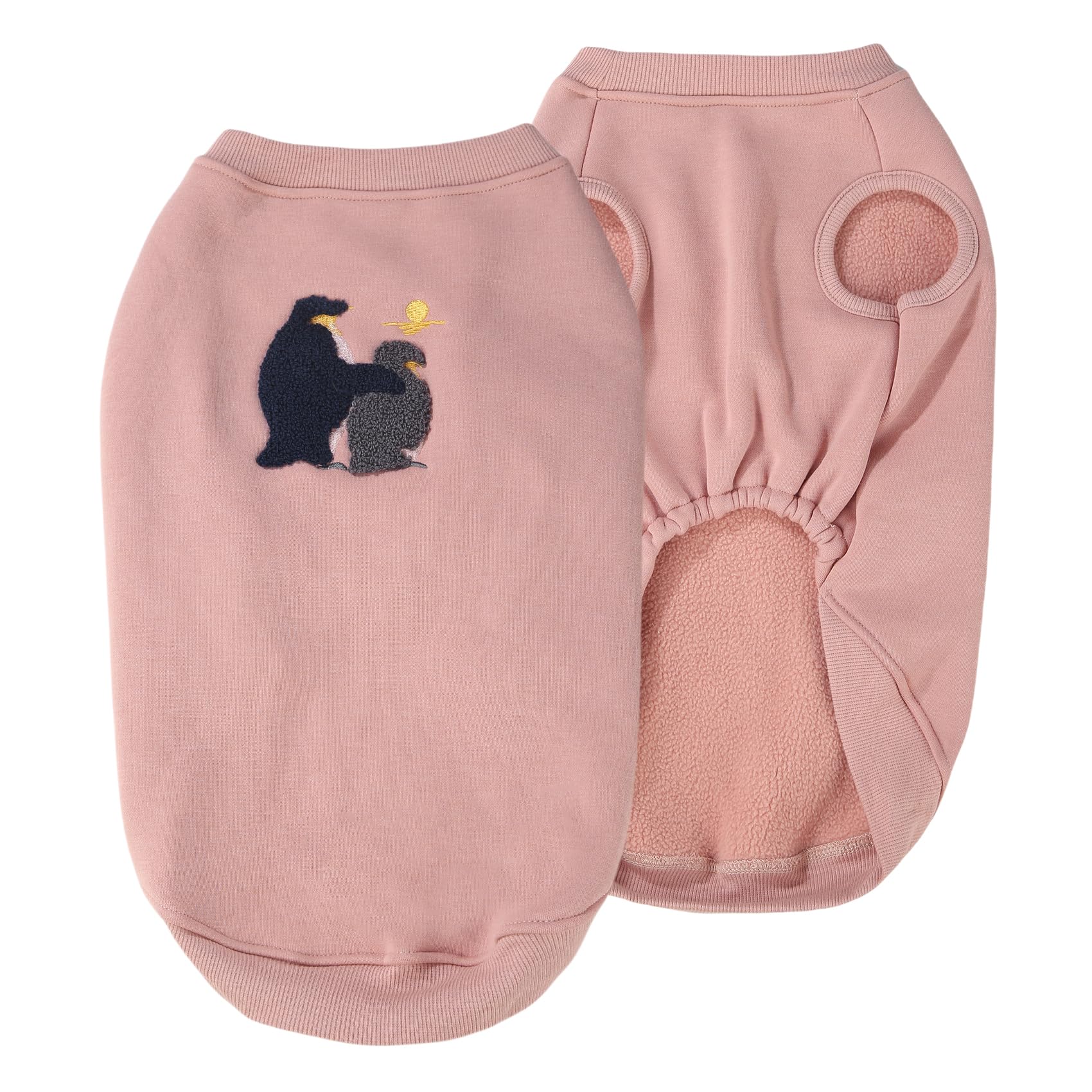 Fall & Winter Dog Sweatshirt, Warm & Comfortable, Large Coverage Dog Clothes (Pink-Large)