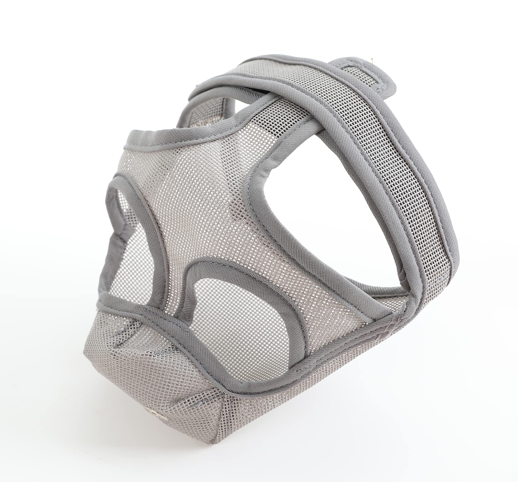 Cilkus Short Snout Dog Muzzles - Bulldog Muzzle Adjustable Breathable Mesh Dog Muzzle Can Stick Out Tongue And Drink Water Anti-Biting And Training Dog (M (16.5' -17.3'), Grey)