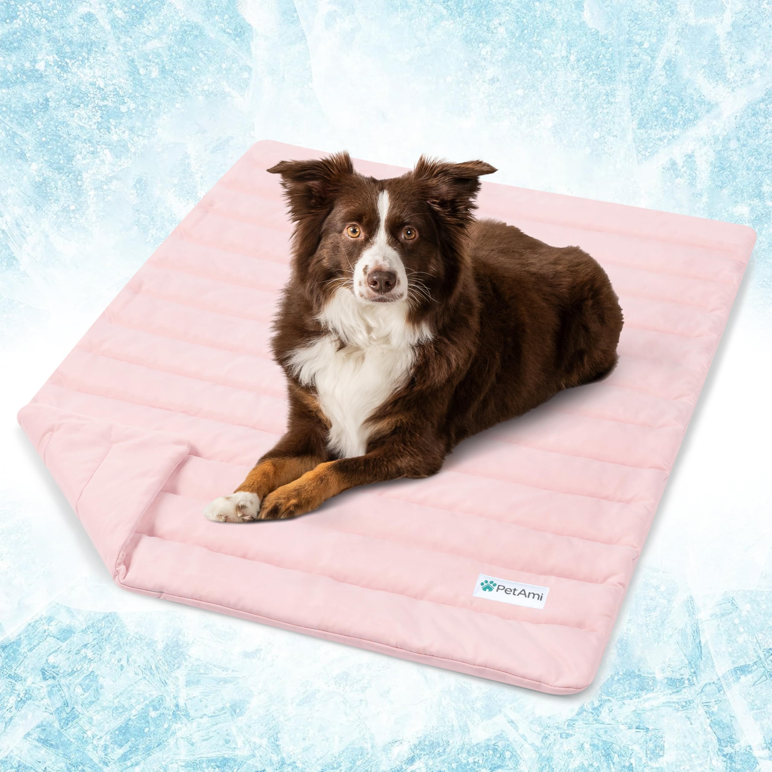 PetAmi Cooling Mat for Dog, Premium Pet Cooling Blanket for Crate Kennel, Indoor Cat Cool Sleeping Pad, Q-MAX Cold Sofa Couch Co