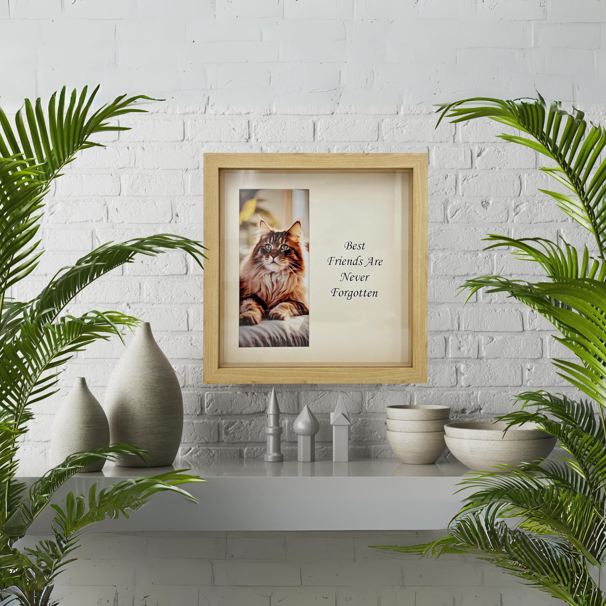 Otterpets Memorial Picture Frame For Pets - Paw Print Kit - Remembrance For Dogs & Cats - Shadow Box With Collar - Keepsake Trib