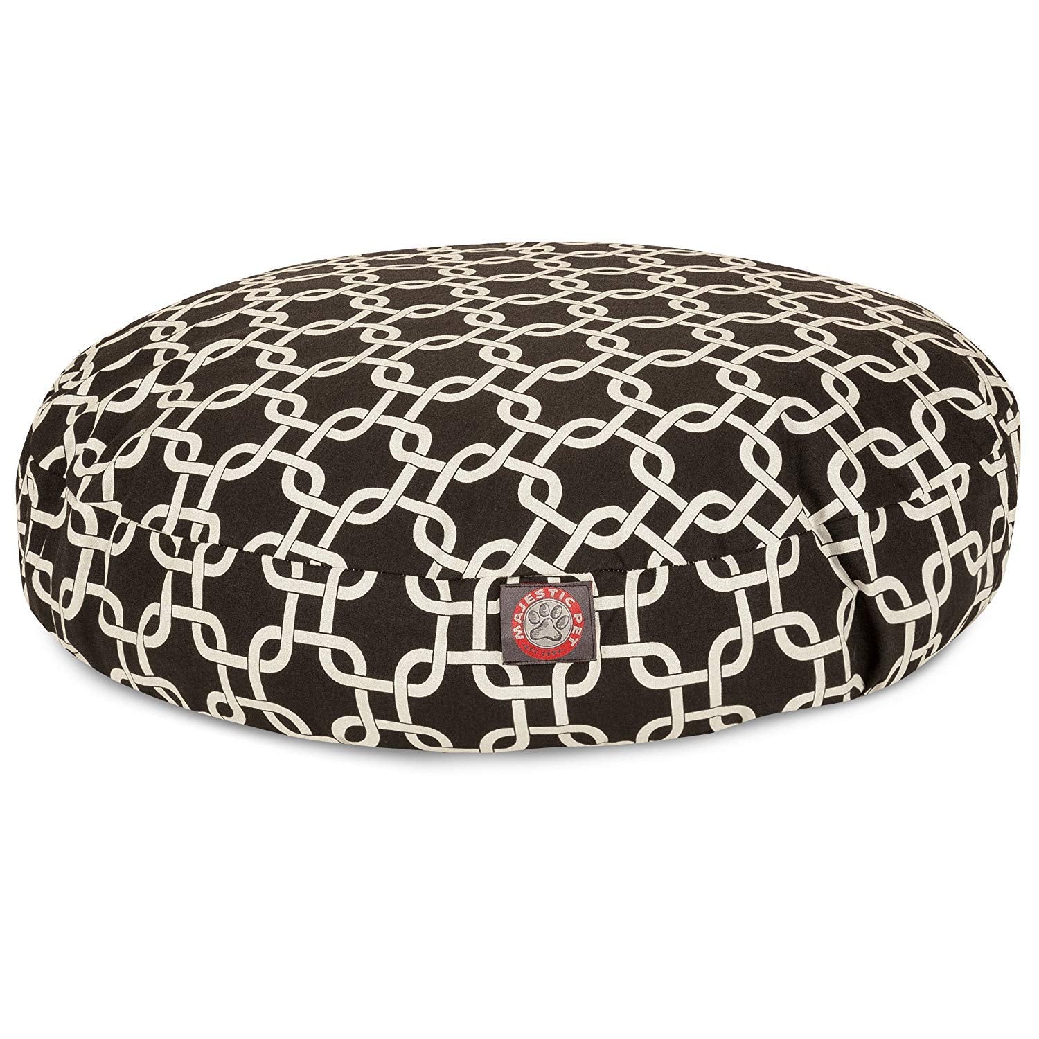 Black Links Large Round Indoor Outdoor Pet Dog Bed With Removable Washable Cover By Majestic Pet Products