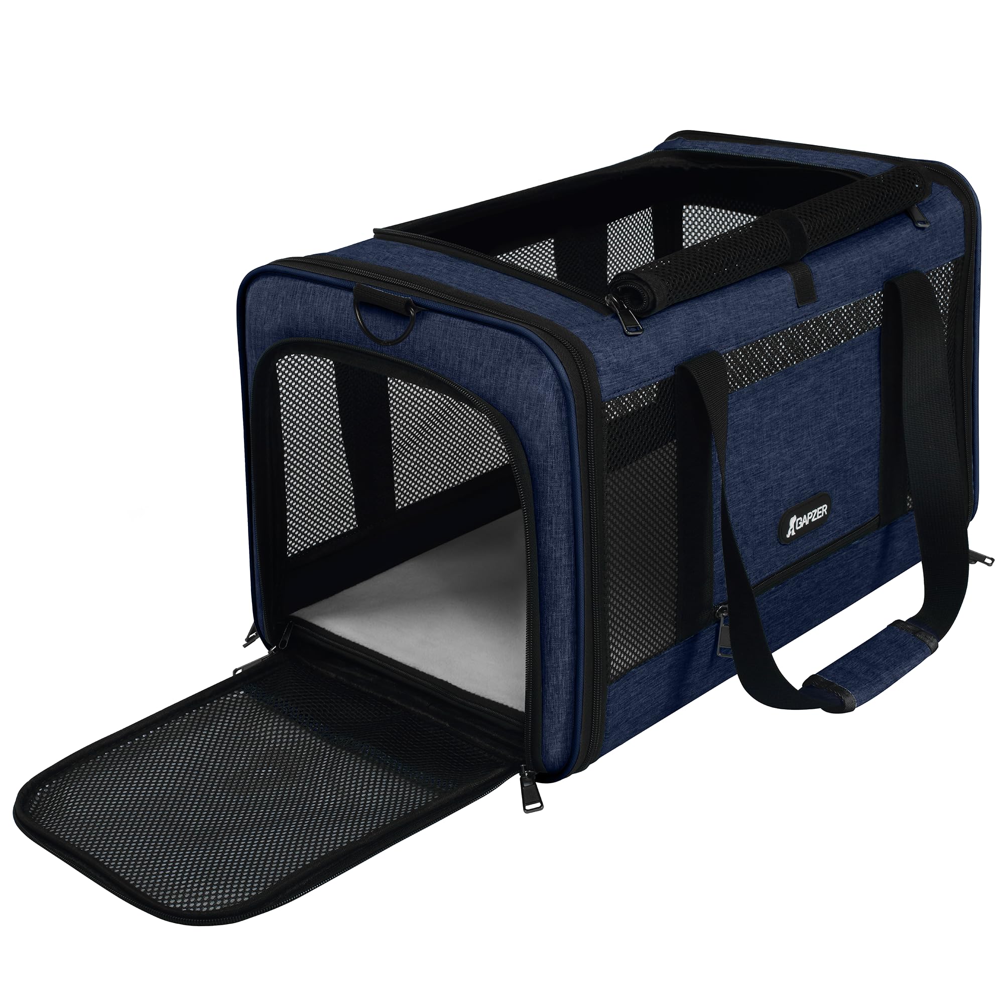 GAPZER Cat Carrier 18x11x11 United Airline Approved, Top Loader Heavy Duty Softshell Pet Flying Bag 18lbs, Small Dog Chihuahua C