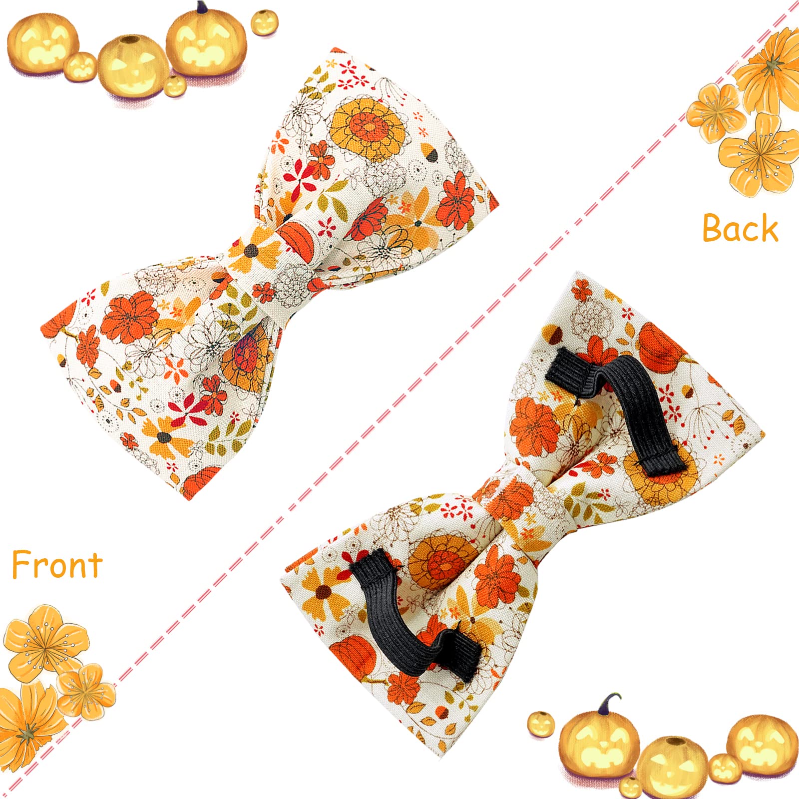 Lionheart Glory Premium Dog Collars, Bowtie Dog Collar, Heavy Duty Adjustable Fall Dog Collar For Medium Dogs Pumpkin Dog Collar, Collar Dog Bow