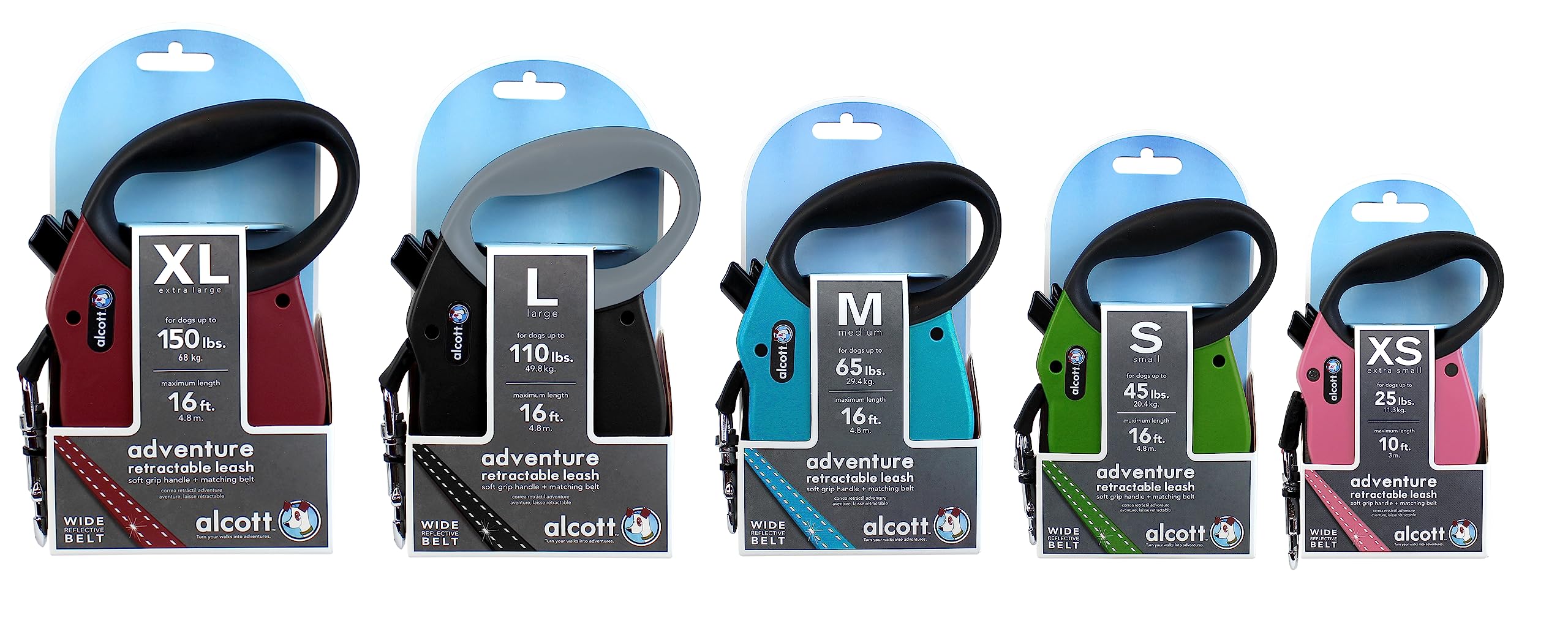 Alcott Adventure Retractable Leash, Small, Green