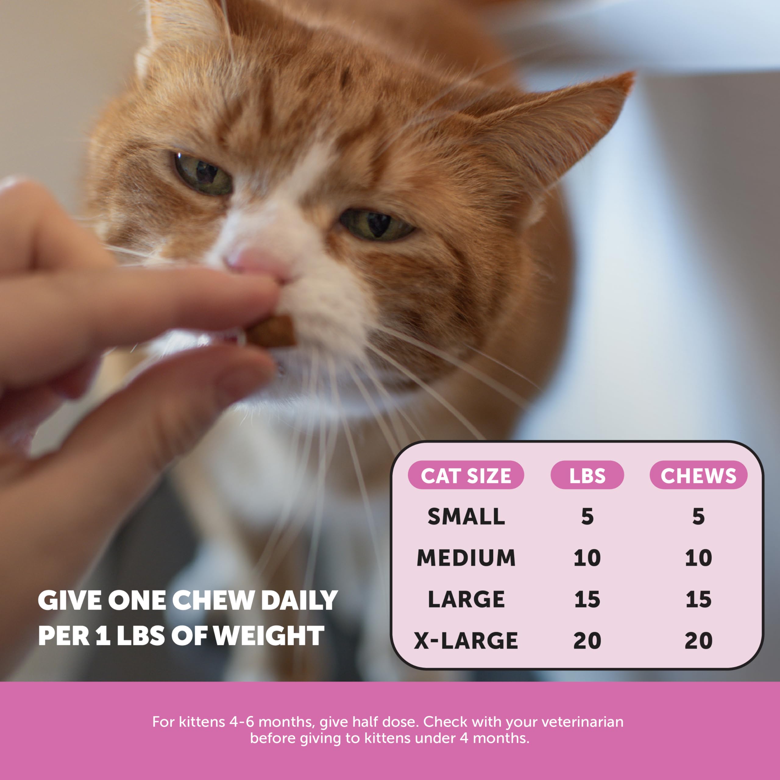 Cat Multivitamin Chews - Cat Treats for Health + Immune, Joint Support, Skin & Coat, and Digestion - Omega 3s, Lysine & Probioti