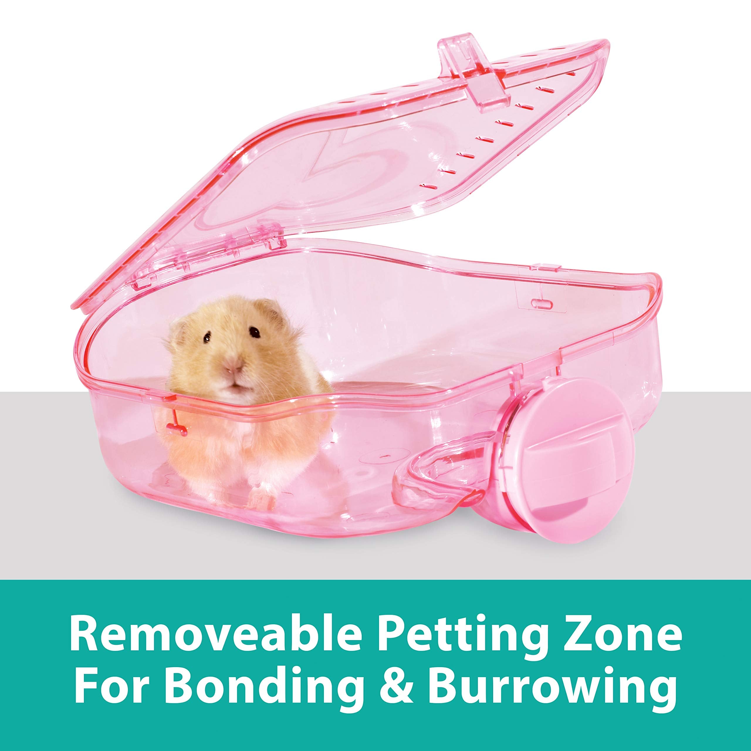 Kaytee CritterTrail Pink Habitat for Mice, Hamsters & Gerbils - 20"L x 11.5"W x 11"H, Durable Plastic, Model 100079209