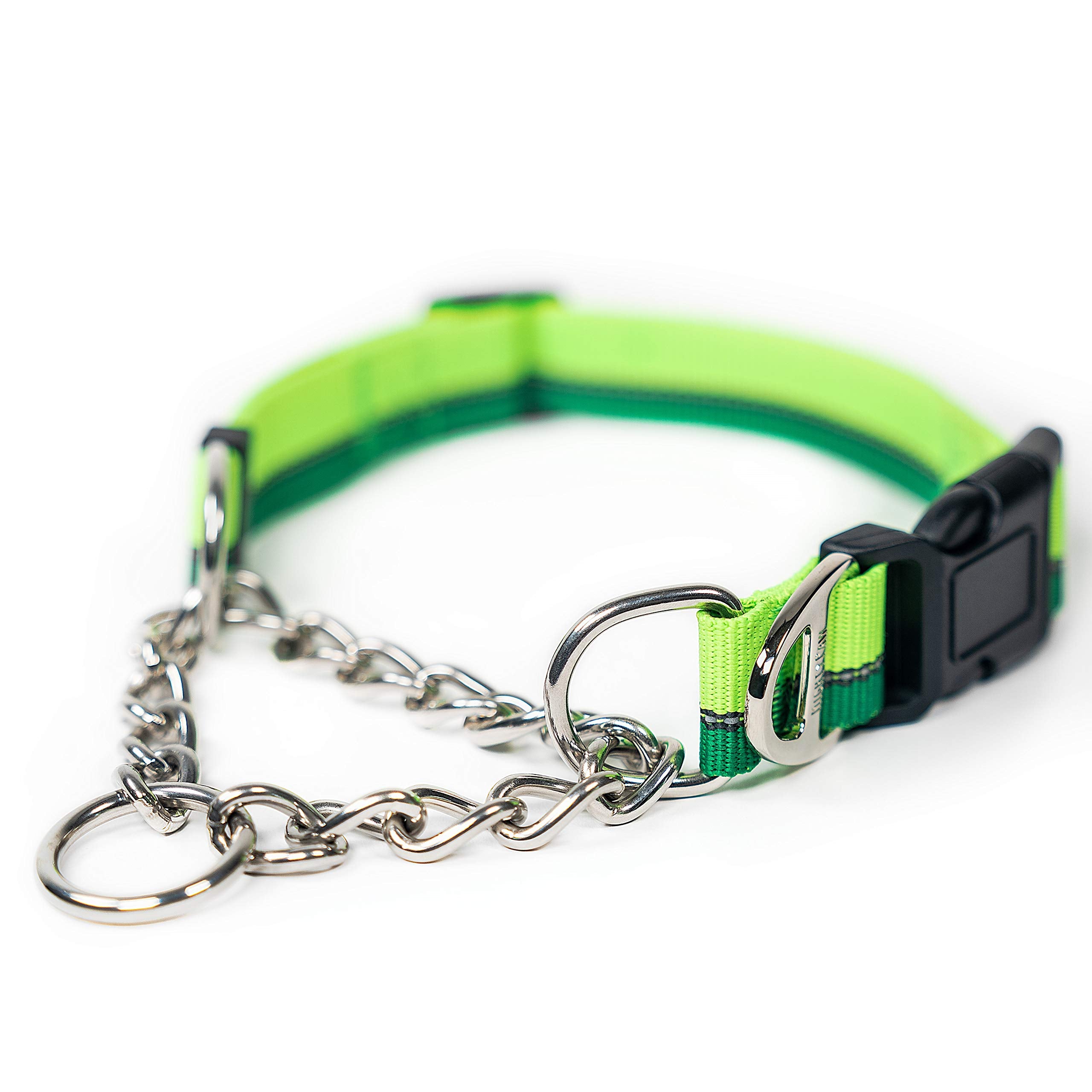 Mighty Paw Martingale Dog Collar - Gentle Correction With No More Pulling - Strong 100% Stainless Steel Chain - Weatherproof Won