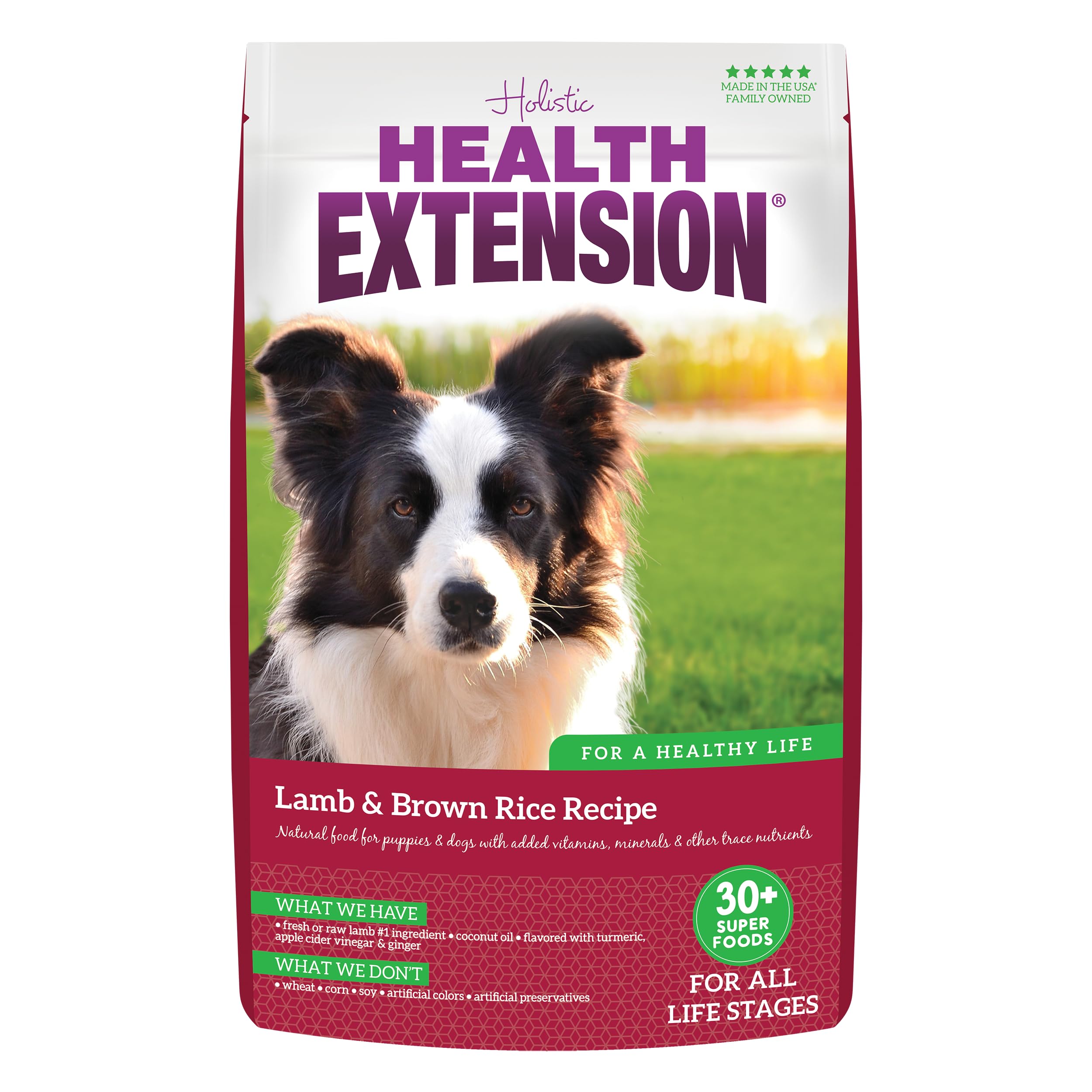 Health Extension Lamb & Brown Rice Dry Dog Food (4 lb / 1.81 kg) - Nutritious Free-Range Lamb Formula with Probiotics, Antioxida