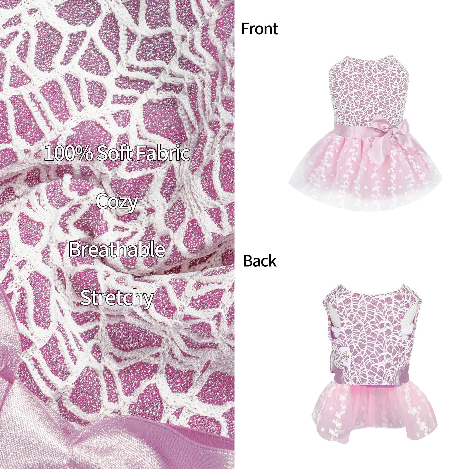Cutebone Dog Birthday Dress Girl Puppy Skirt Tutu Cat Wedding Outfit Pet Party Clothes For Small Dogs Costume Dd16M