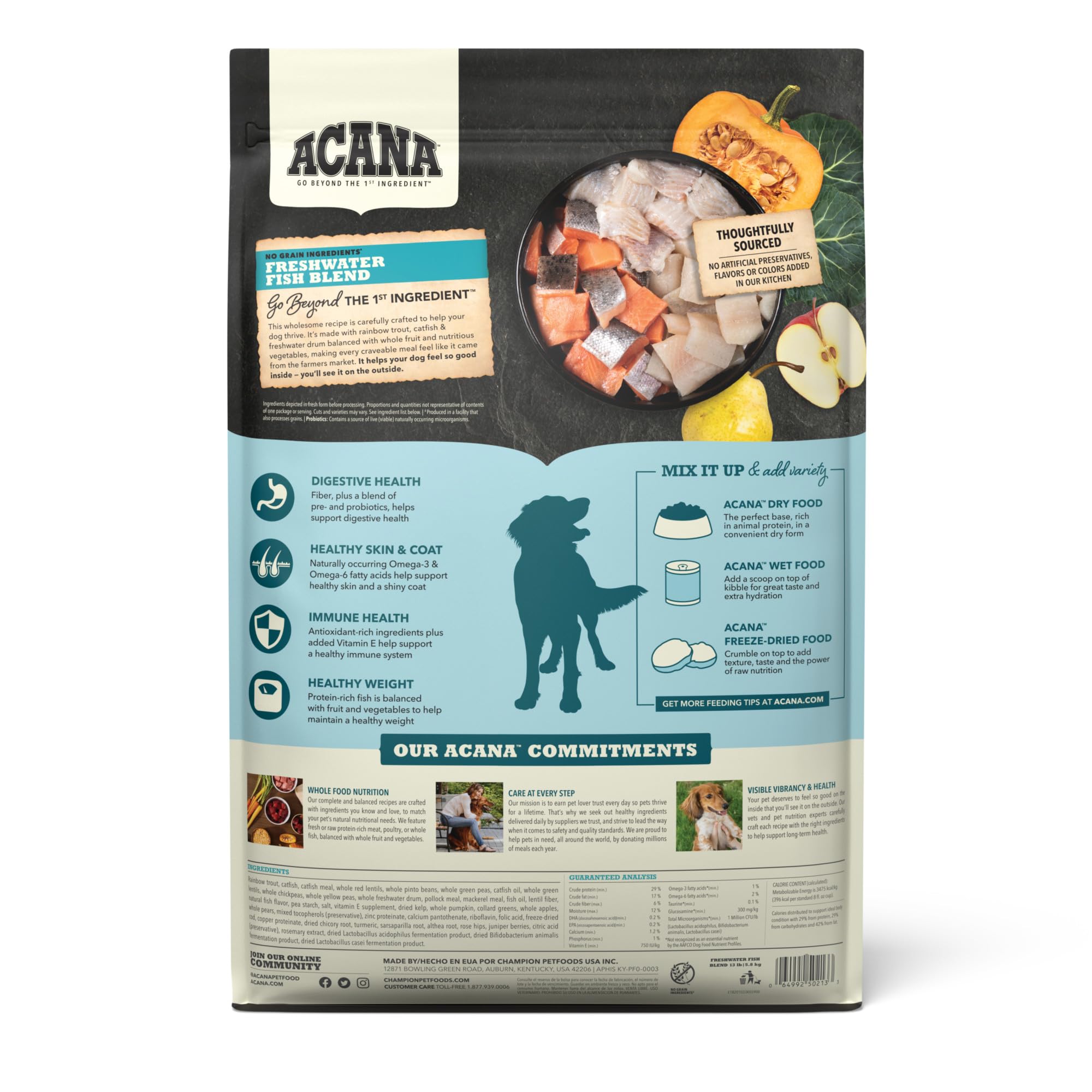 ACANA Grain Free Dry Dog Food, Freshwater Fish Dog Food Recipe, 13lb