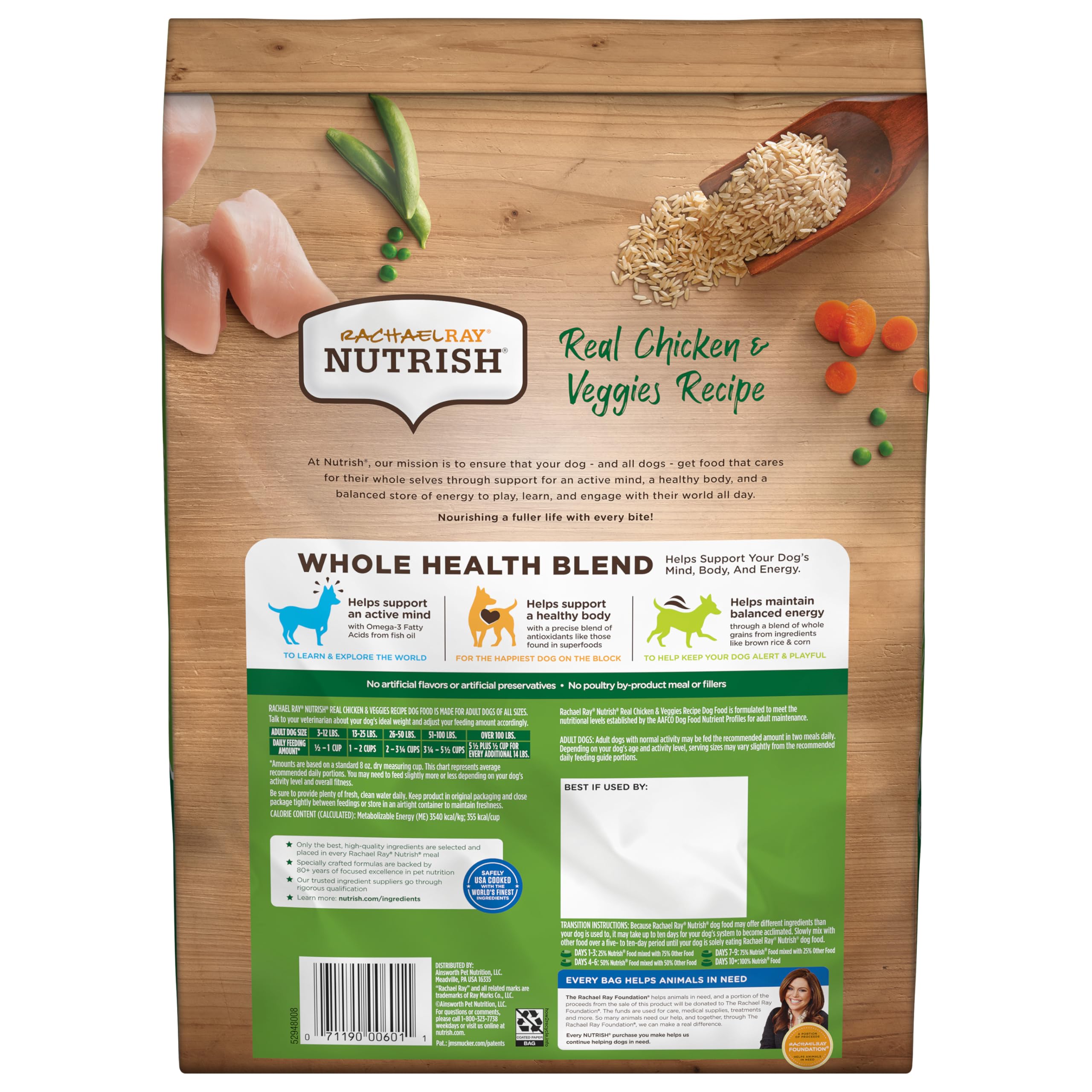 Nutrish Real Chicken & Veggies Recipe Whole Health Blend Dry Dog Food, 6 lb. Bag, Packaging May Vary (Rachael Ray)