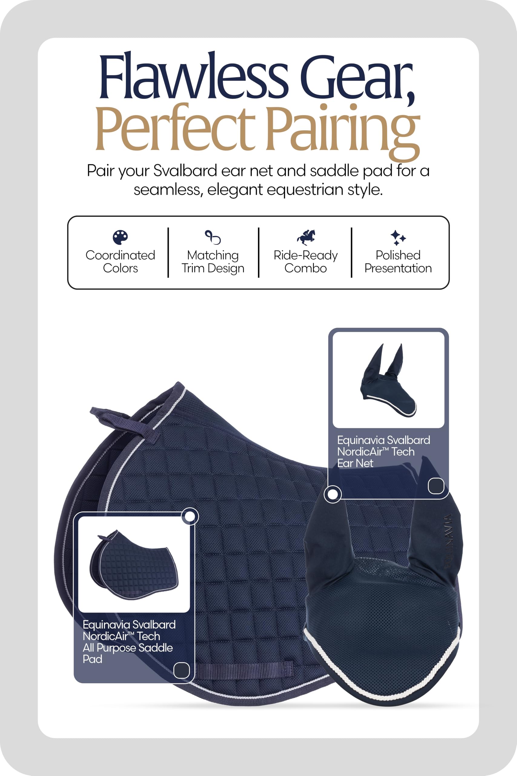 Equinavia Svalbard NordicAir Tech Ear Net - Navy - Horse