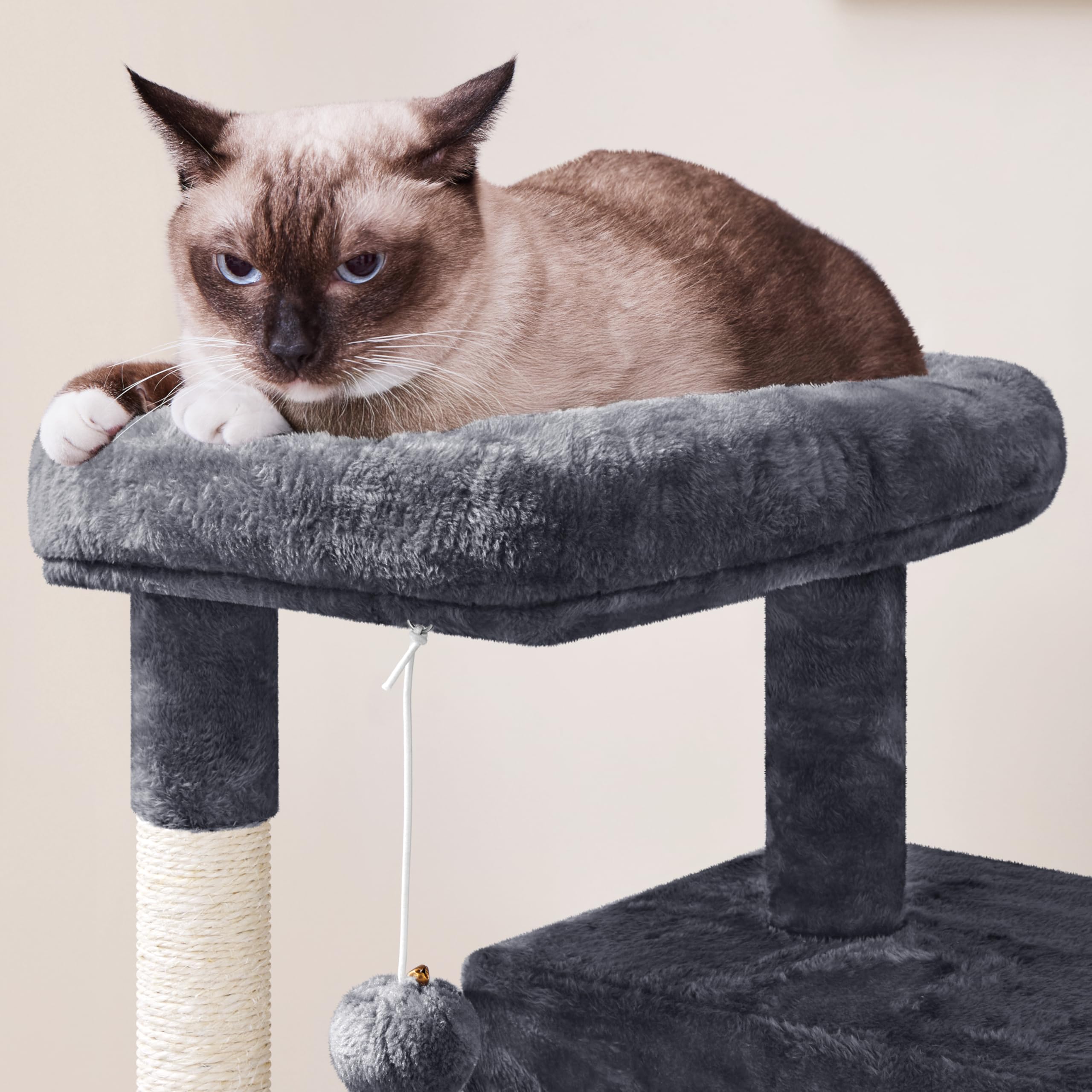 Yaheetech Cat Tree For Indoor Cats, 36In Cat Tower Cat Condo W/Extra Large Perch, Scratching Posts, Scratching Board, Dangling B