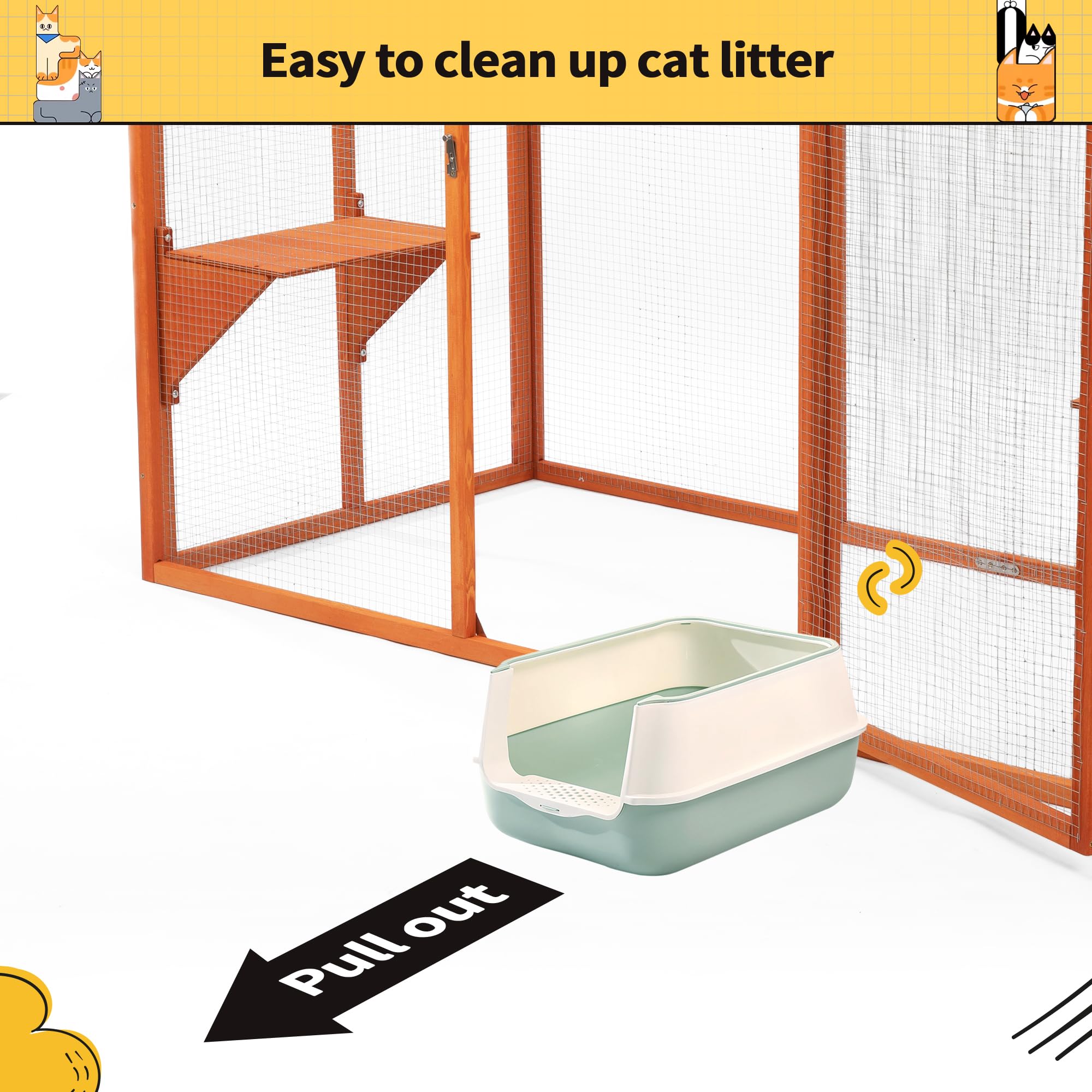 Nyeekoy Catio Outdoor Cat Enclosure, Heavy Duty Clearance Catio For Patio, Outside Cat House Weatherproof For Multi Homes,71'' C