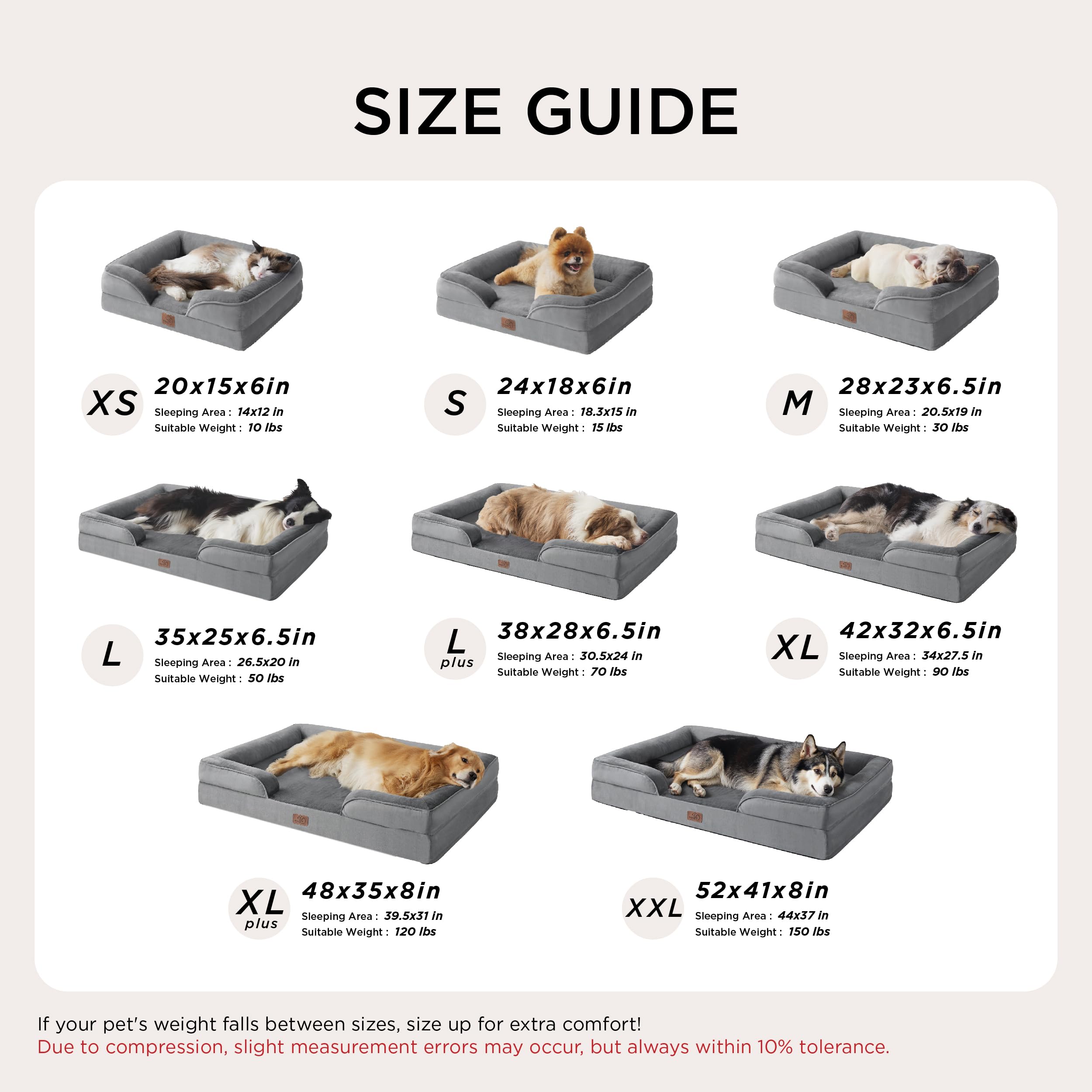 Bedsure XL Orthopedic Dog Bed for Extra Large Dogs - Washable XLarge Dog Cat Bed Waterproof, Comfort Dogs Couch Sofa with Washab