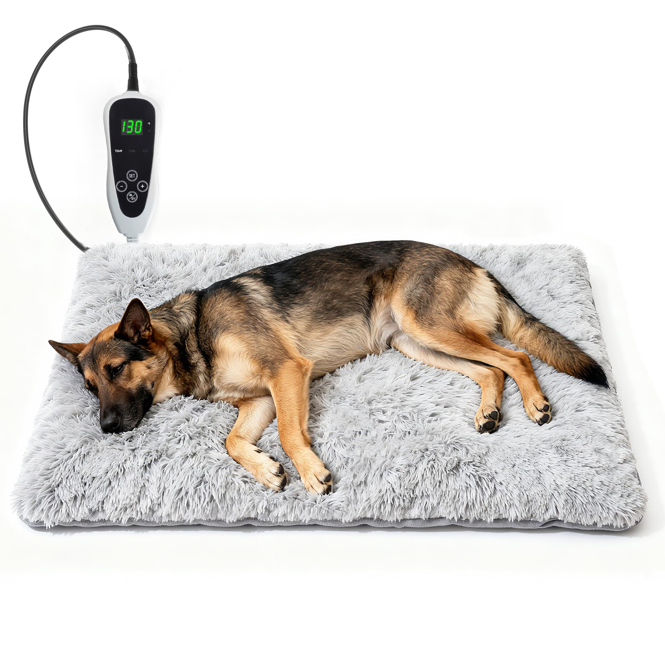 GOLOPET Dog Heating Pad 28x18 in with Smart Thermostat Switch and Power Line Protection Tube,Obtained MET and UL Dual Certificat