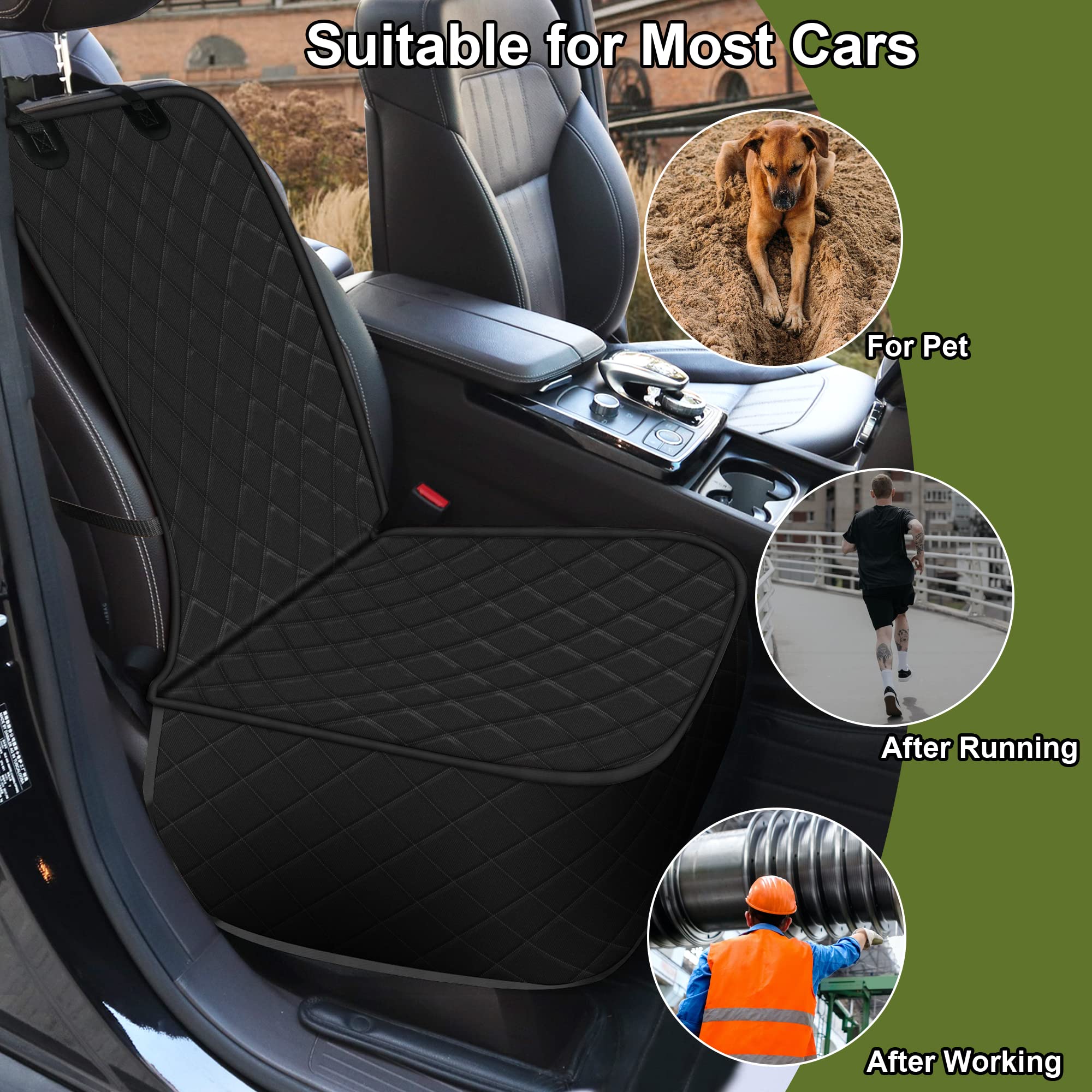 2 Packs Car Front Seat Cover For Dogs, Waterproof Pet Car Seat Protector, Nonslip Scratch-Proof Dog Seat Cover For Cars, Trucks & Suvs