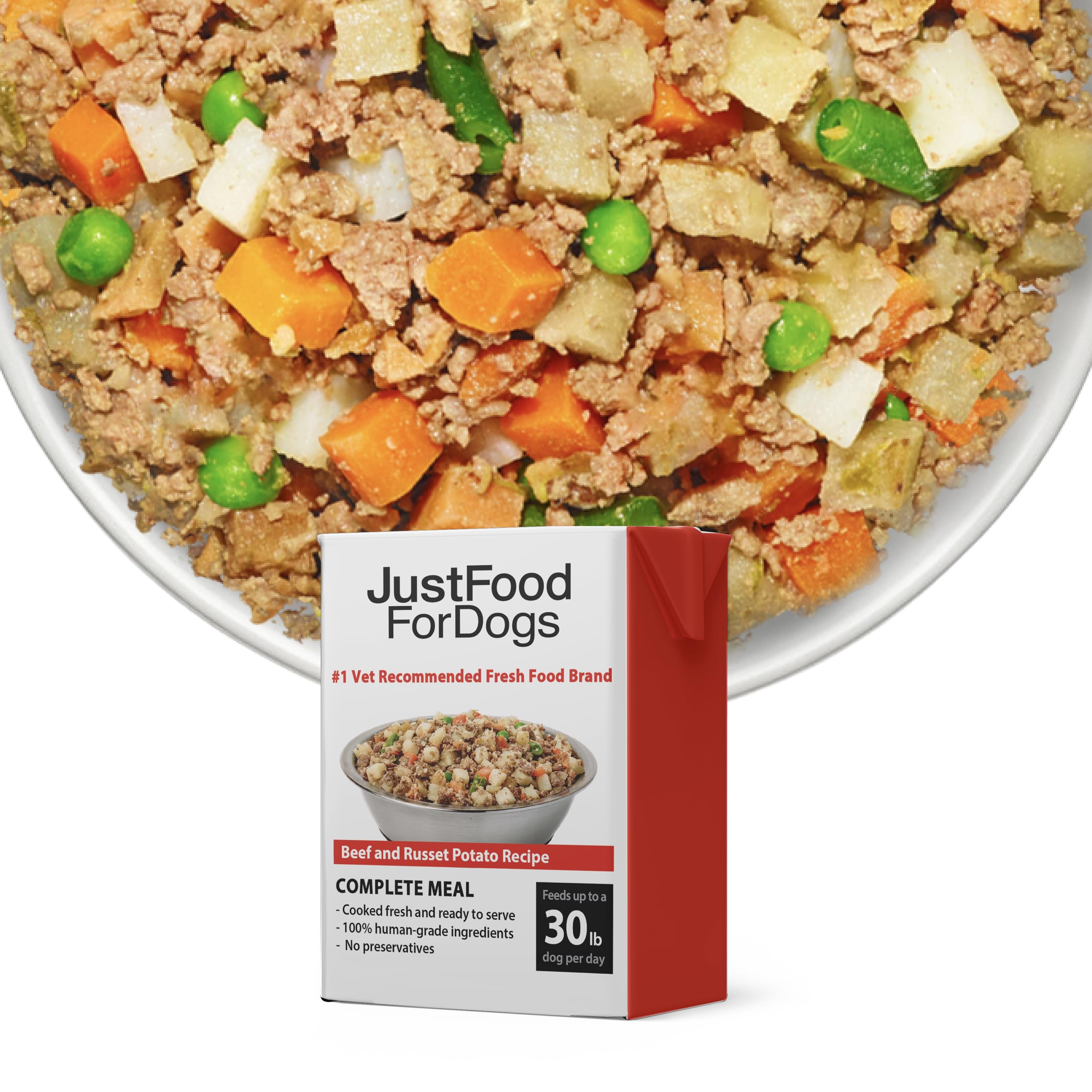 JustFoodForDogs Pantry Fresh Wet Dog Food, Complete Meal or Dog Food Topper, Beef & Potato Human Grade Dog Food Recipe - 12.5 oz