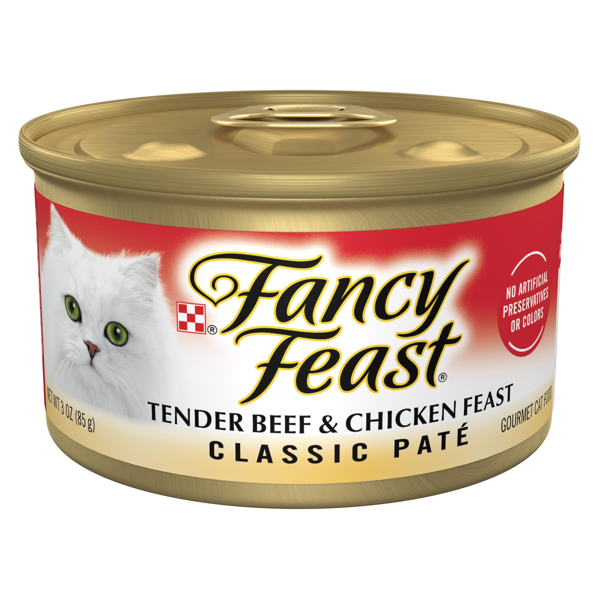 Purina Fancy Feast Tender Beef and Chicken Feast Classic Grain Free Wet Cat Food Pate - (Pack of 24) 3 oz. Cans