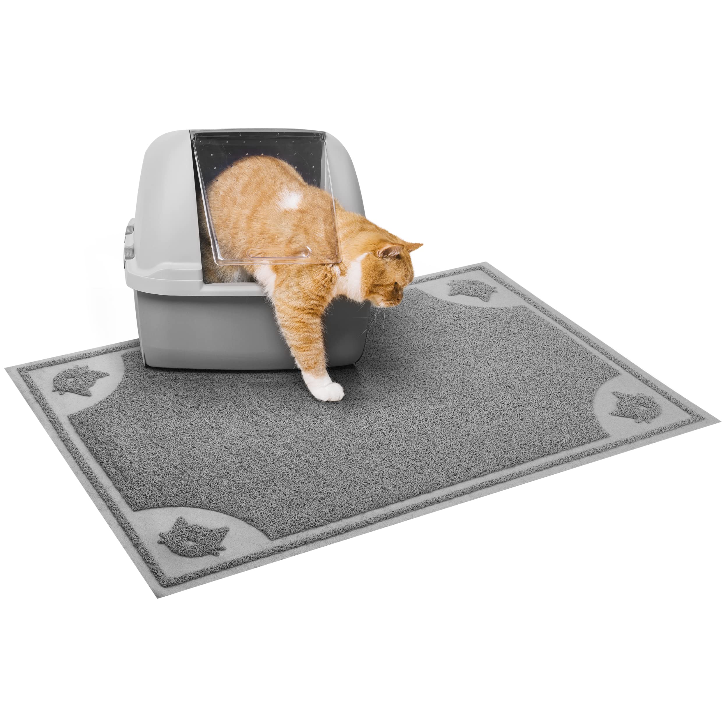 Mr. Pen Large Cat Litter Mat, Gray, 23.5”x35.2”, PVC Trapping Rug for Litter Box