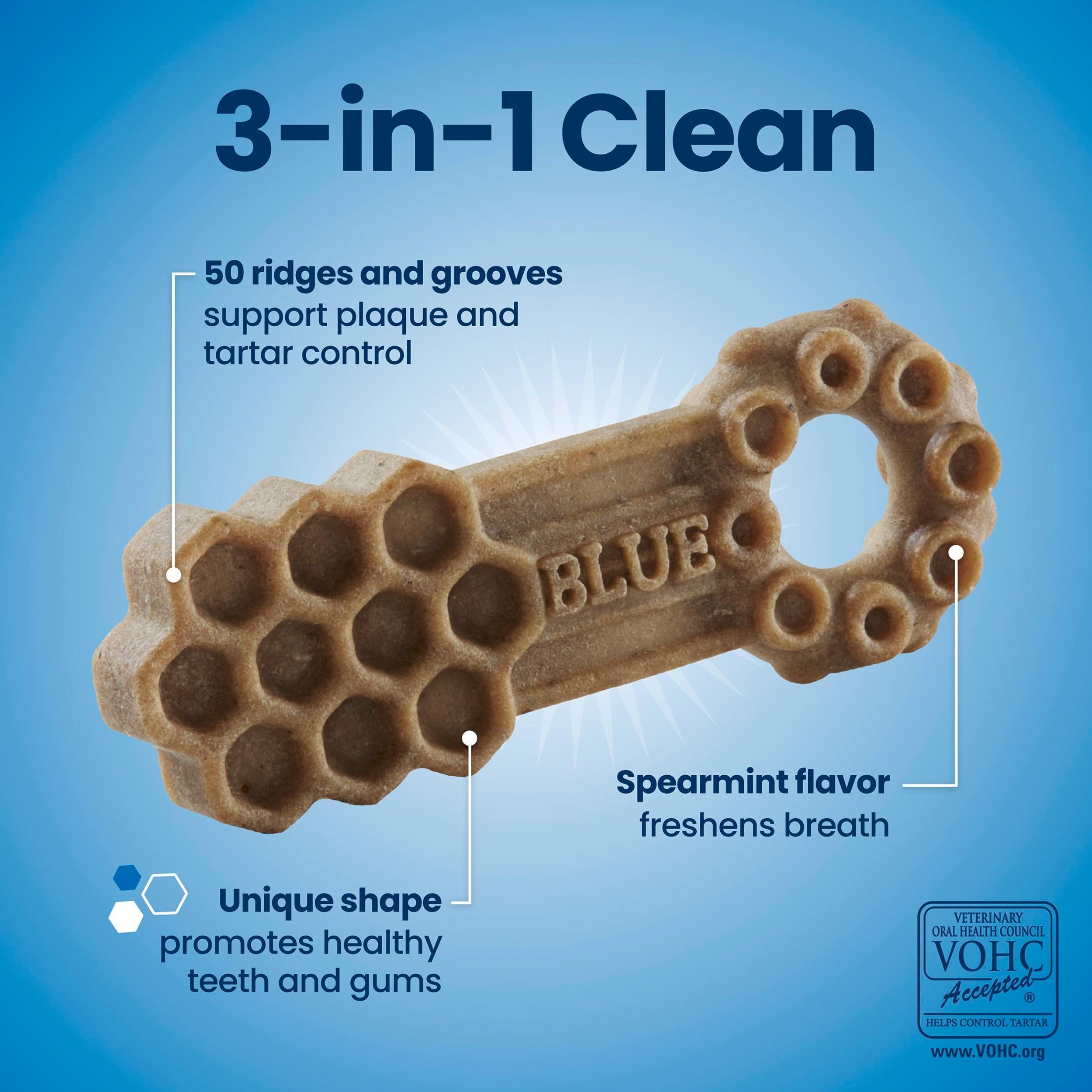 Blue Buffalo Dental Chews Medium Dog Treats, Chicken & Spearmint - 34.5 oz (42 Count)
