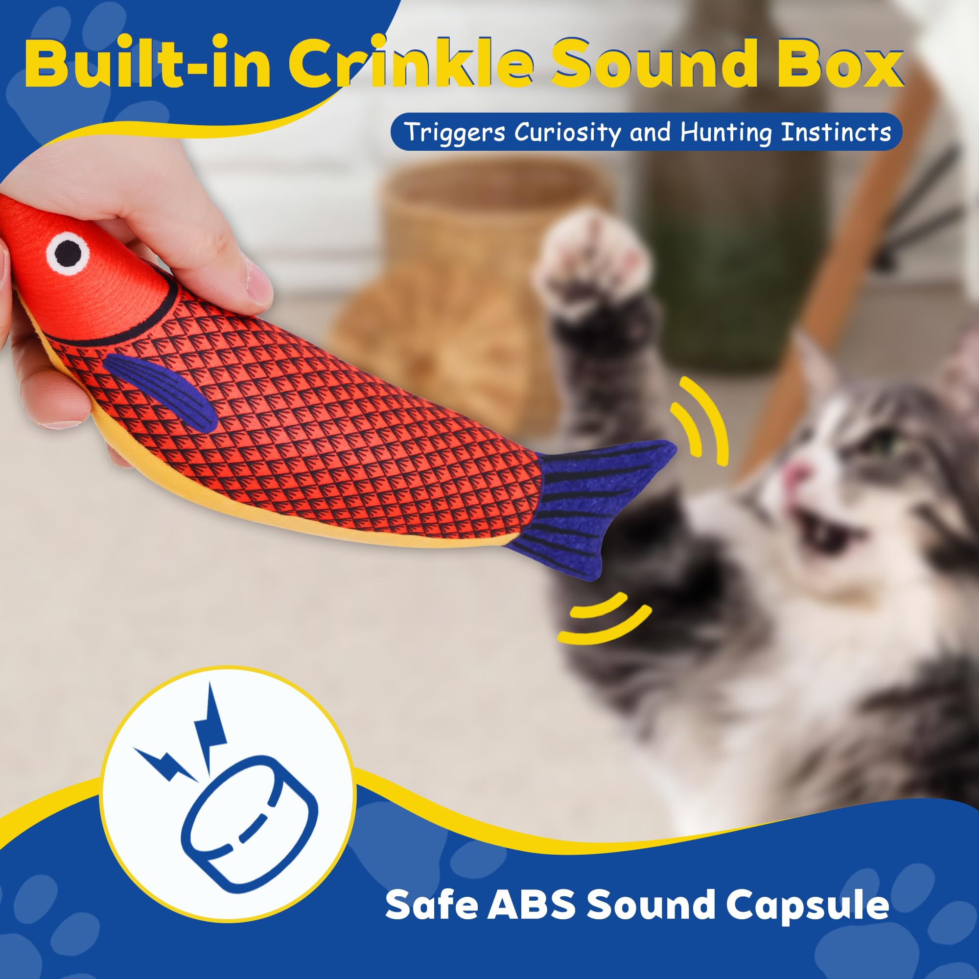 Petprana Cat Toys, 4-Pack Catnip Toys For Cats, Soft And Durable With Crinkle Sound, Interactive Kitten Toys For Indoor Cats, 9.