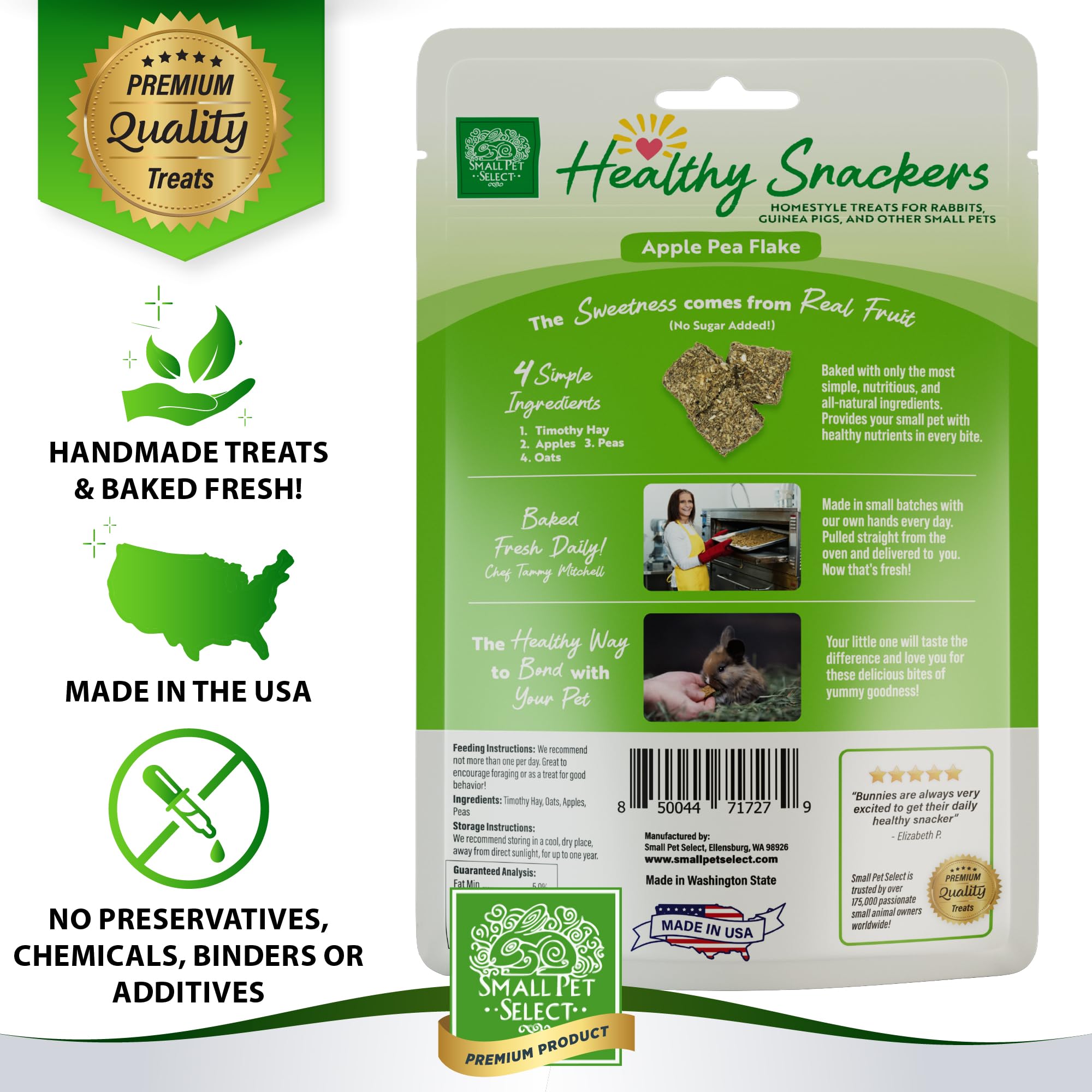Small Pet Select - Healthy Snackers - Apple Pea Flake, 2 oz