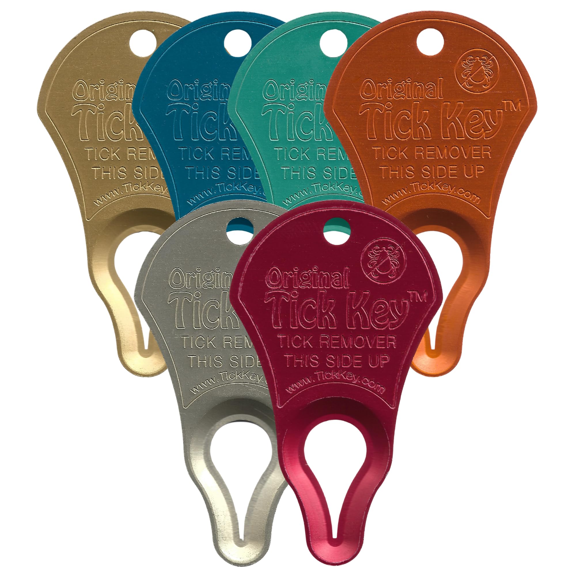 The Original Tick Key Tick Removal Device - Portable, Safe And Highly Effective Tick Removal Tool - Assorted Colors 6 Pack
