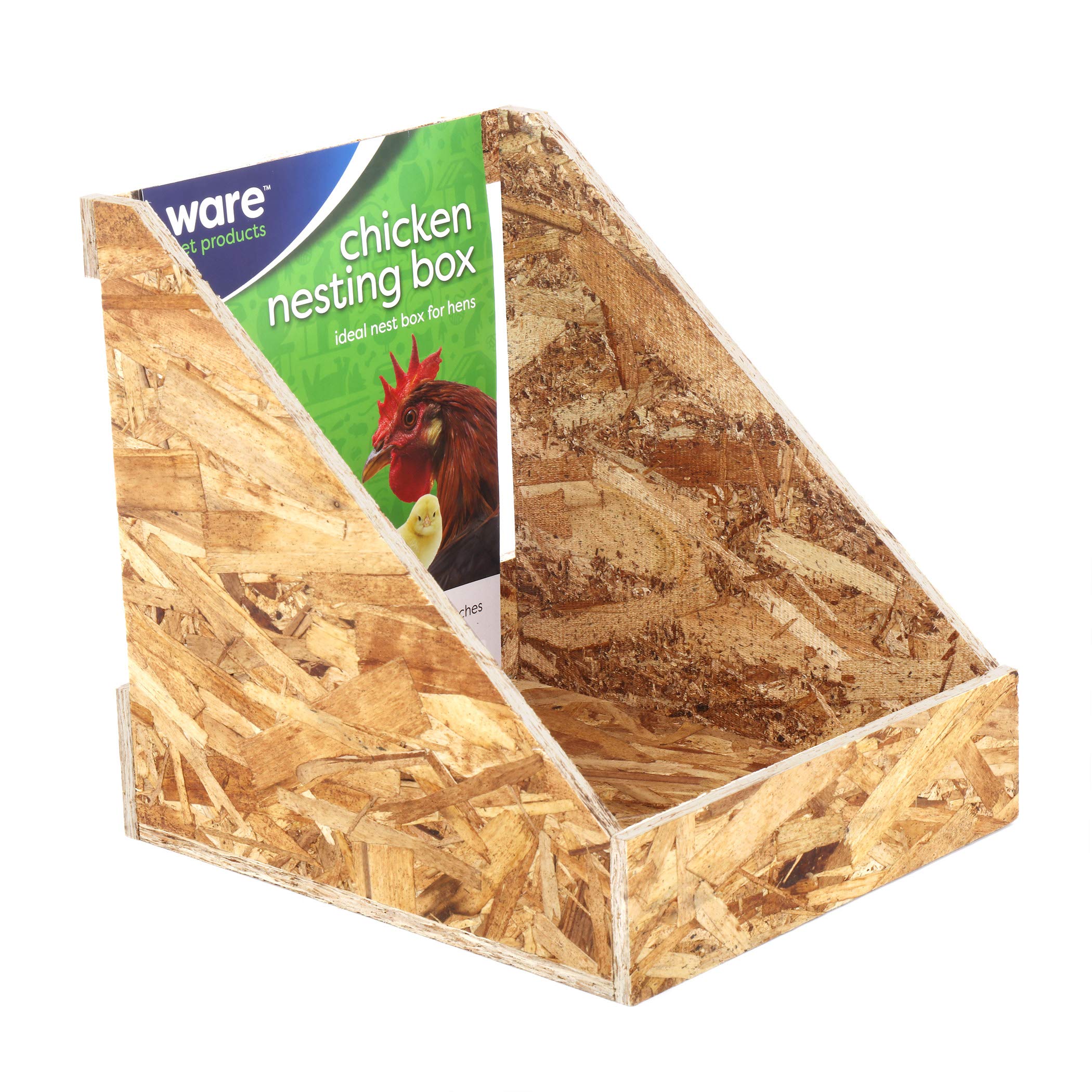 Ware Manufacturing Chicken Nesting Box, OSB Wood, Brown, 12.5"L x 11.5"W x 12.5"H, Model 01492, Single Pack