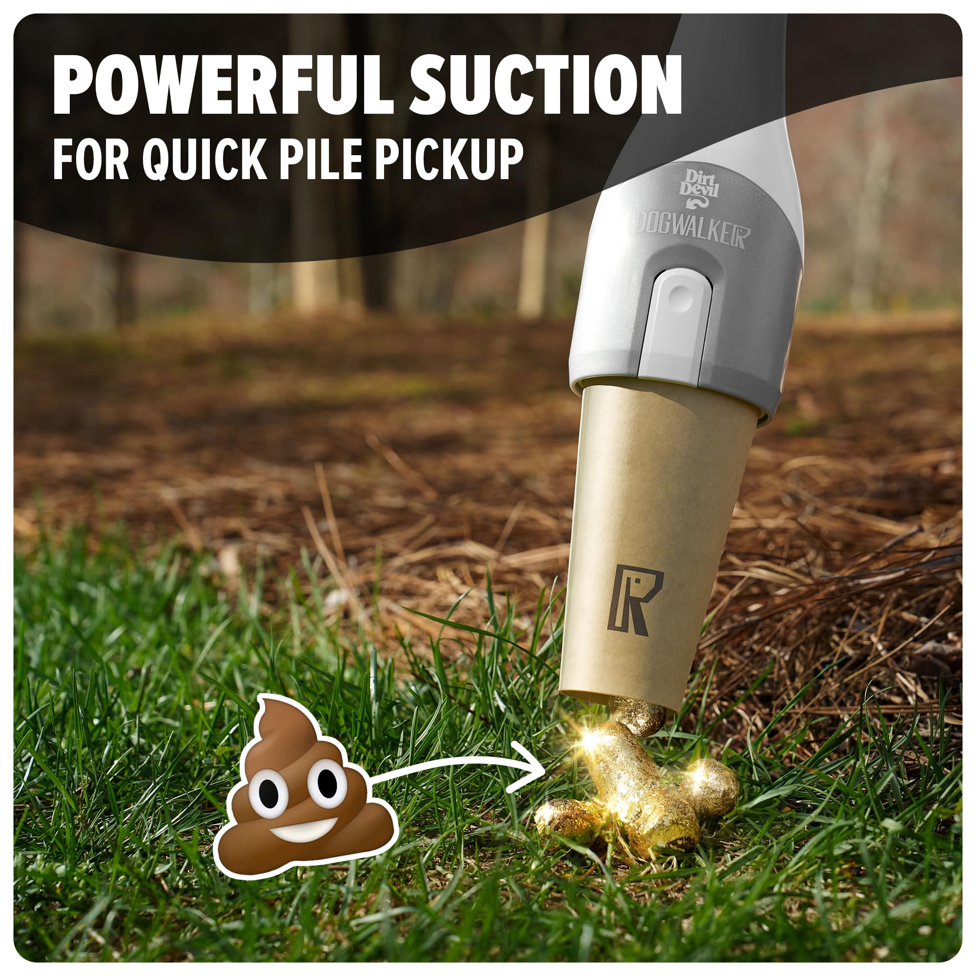 Dirt Devil Dogwalker, Portable Handheld Vacuum, No-Contact Poop Scooper, Ideal for Dogs up to 50 Pounds, Dog Poop Scooper for Ya