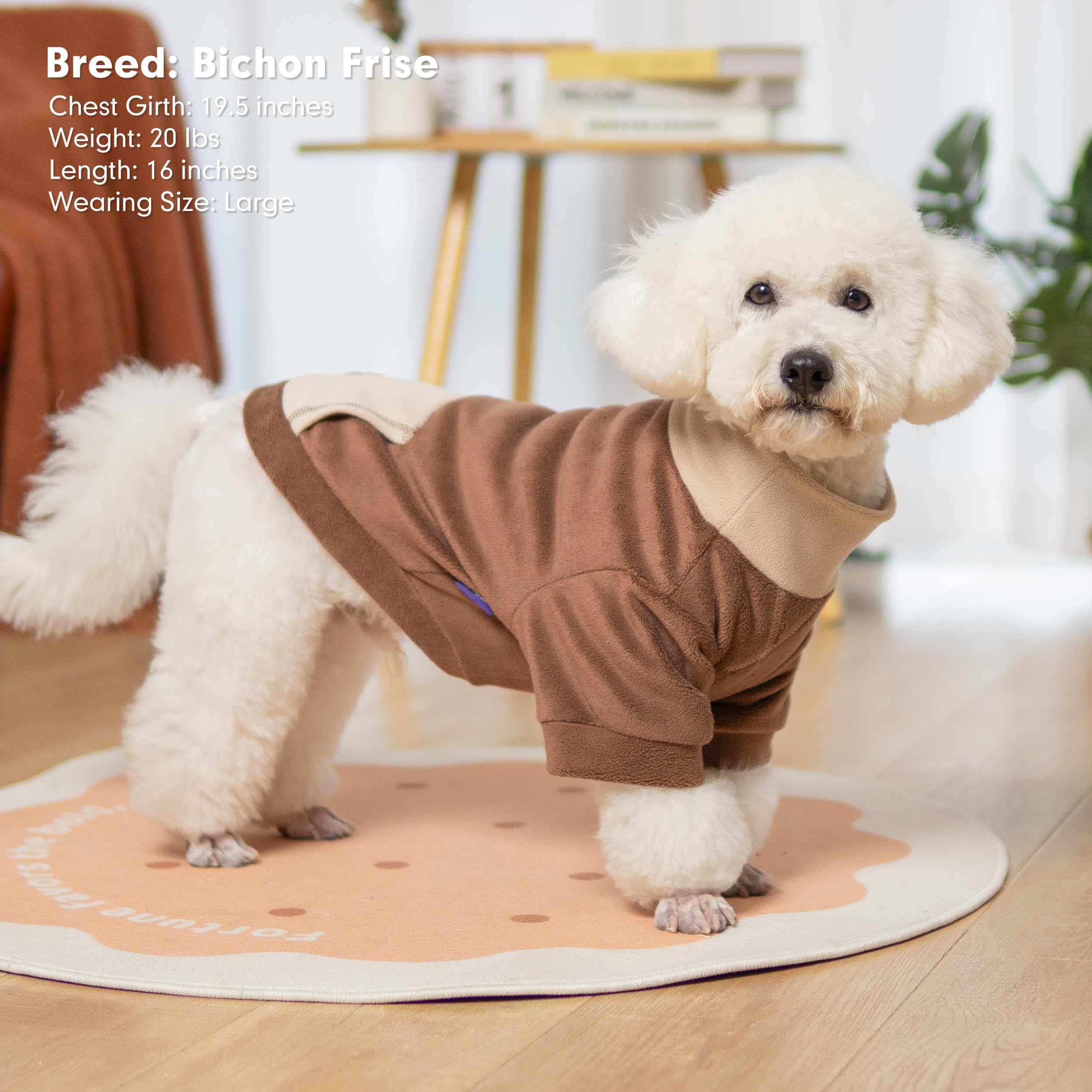Cyeollo 2 Pack Fleece Dog Sweater, Soft Turtleneck Sweater For Small Dogs, Winter Warm Large Dog Sweatshirt, Stretchy Comfortabl