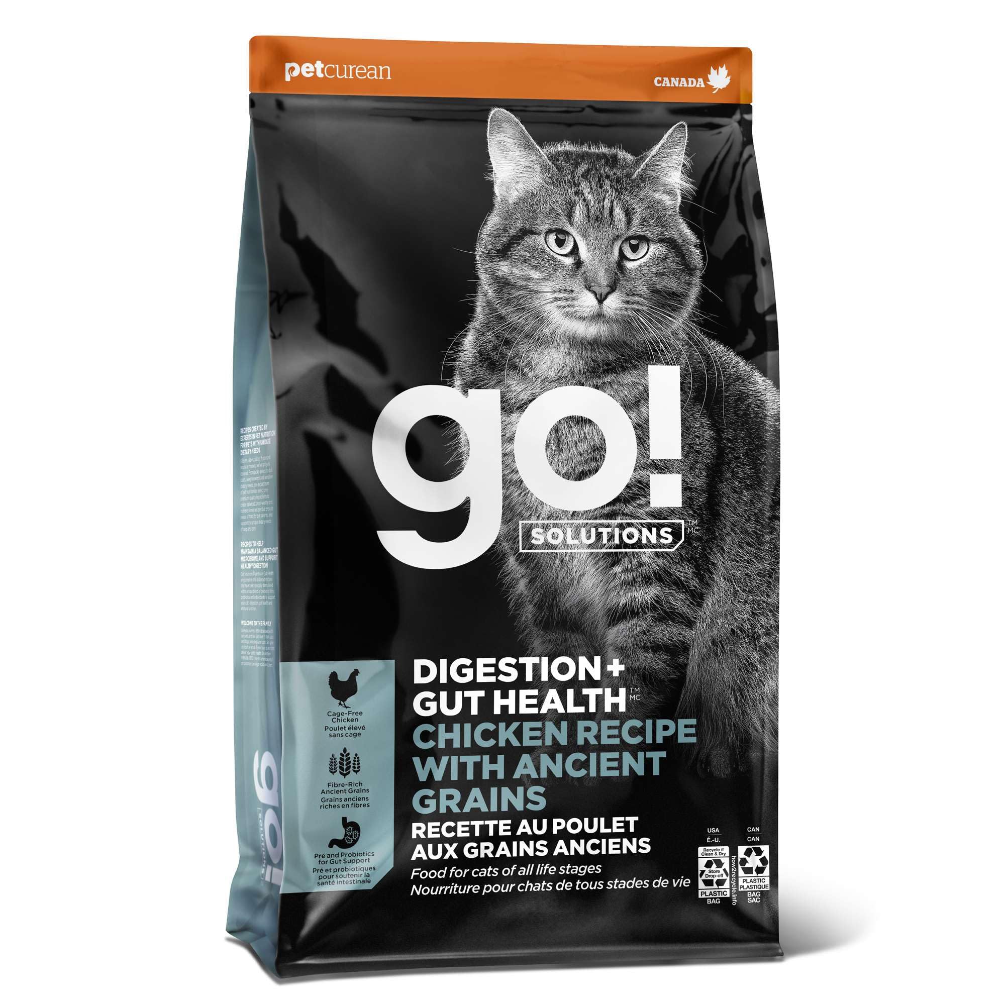 Go! Solutions Digestion + Gut Health Chicken Dry Cat Food, Premium-Quality Kibble for Gastrointestinal & Digestive Wellness, Sup